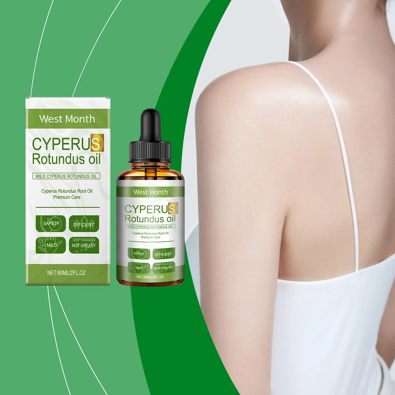 Hair Removal Essential Oil for Smooth & Moisturizing Skin | West&Month 2 body hair oil gentle removal smooth moisturize West Month 314 5059