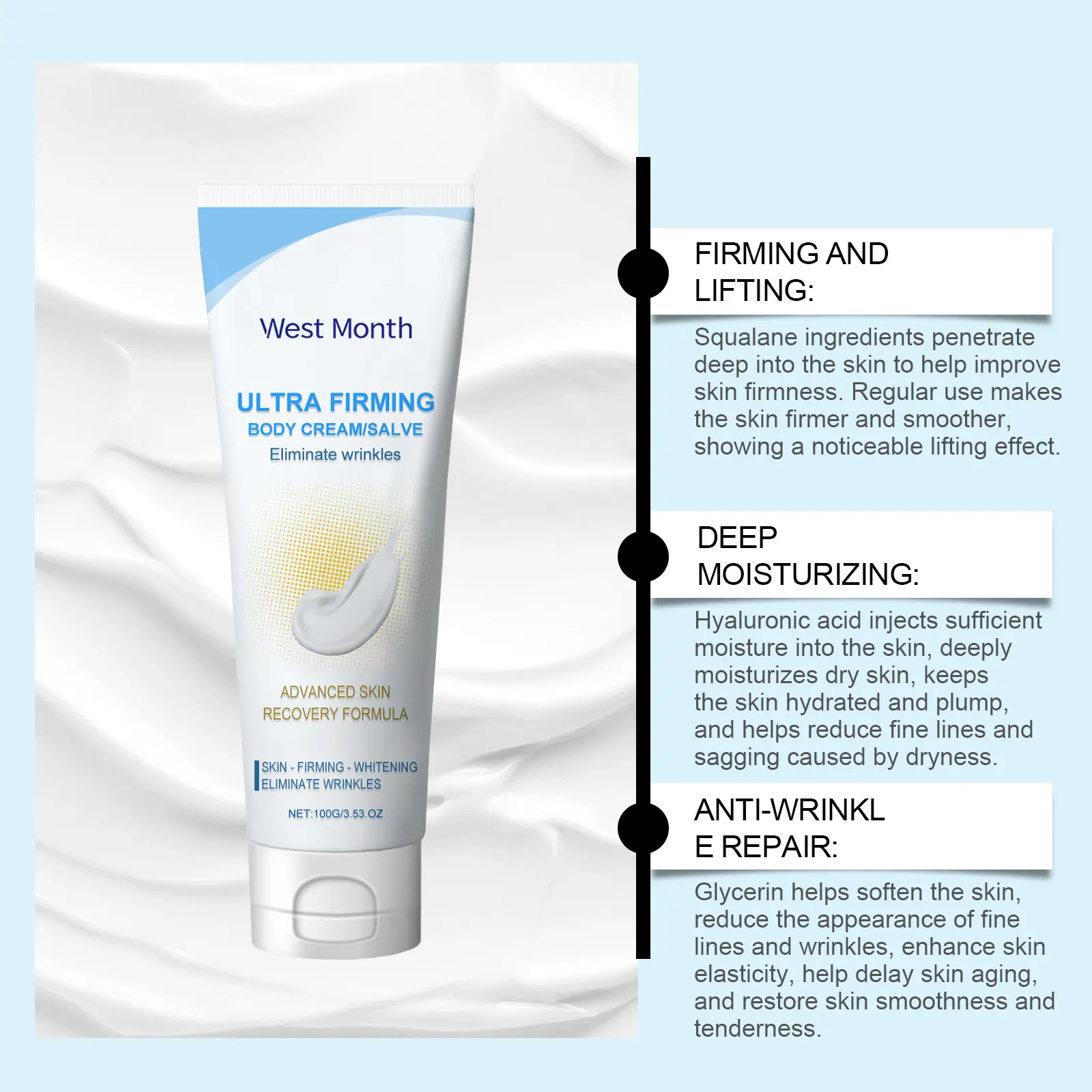 Firming & Moisturizing Body Lotion for Smooth Skin - West&Month 7 body lotion firm moisturize lift massage West Month 611 8969