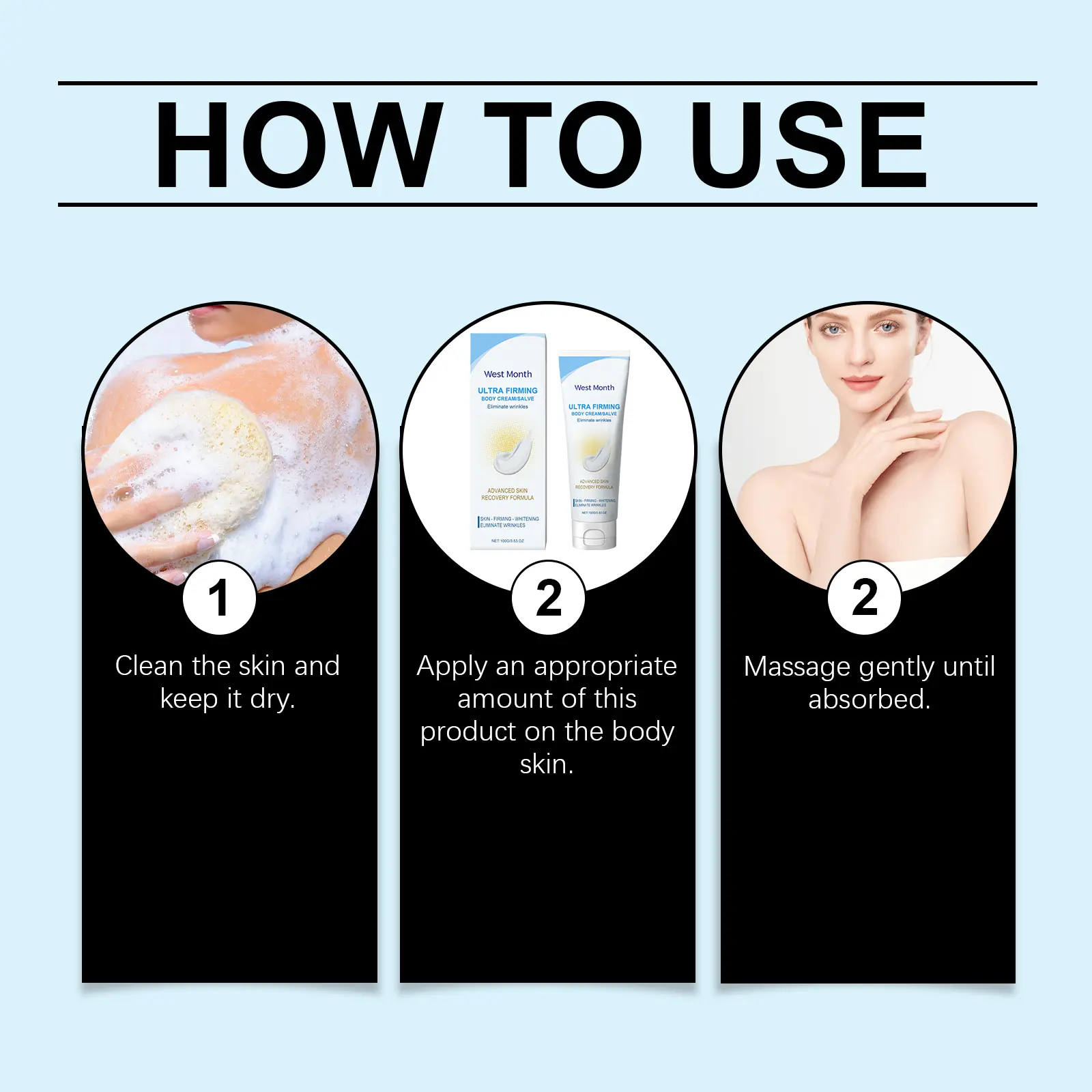 Firming & Moisturizing Body Lotion for Smooth Skin - West&Month 4 body lotion firm moisturize lift massage West Month 611 8971