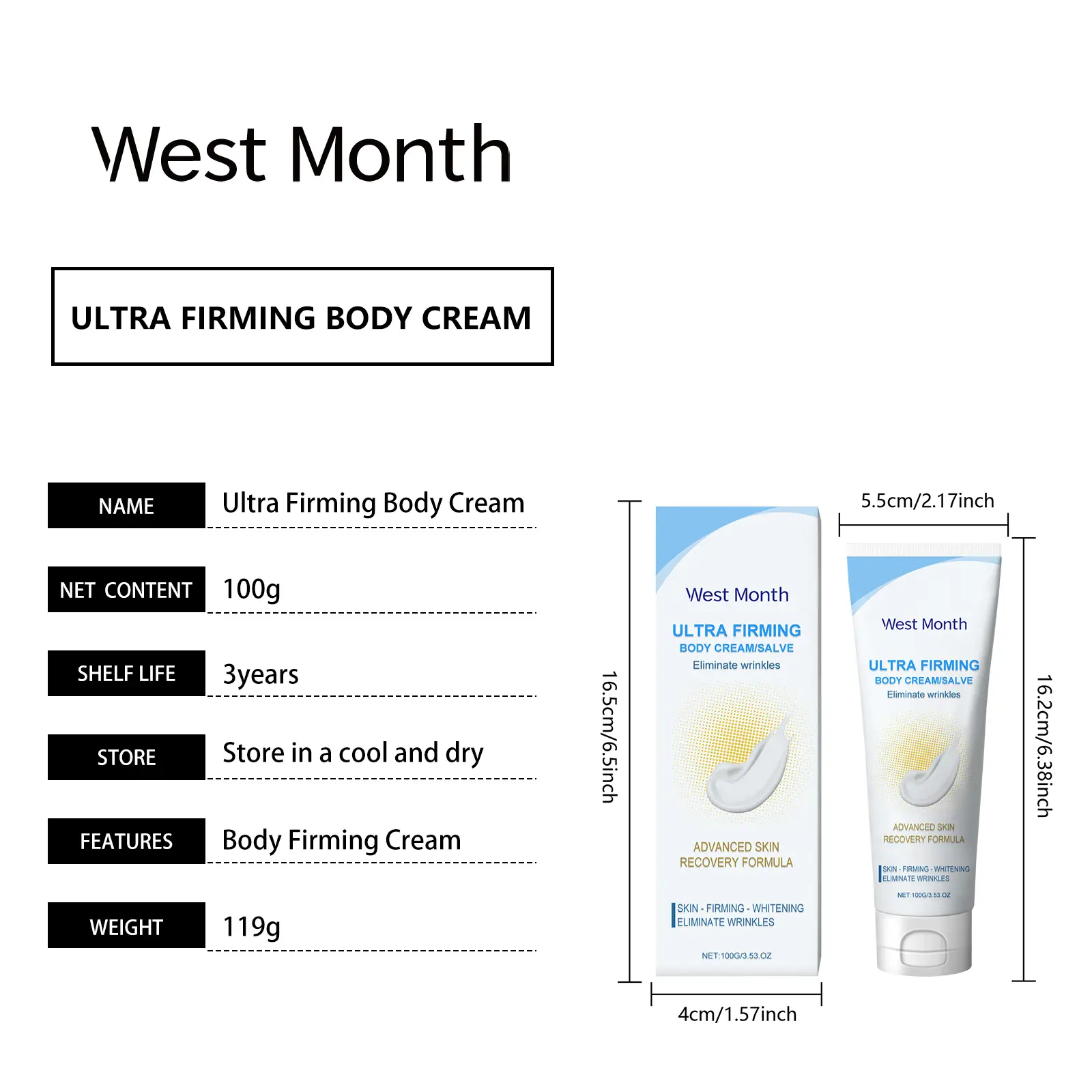 Firming & Moisturizing Body Lotion for Smooth Skin - West&Month 1 body lotion firm moisturize lift massage West Month 611 8972