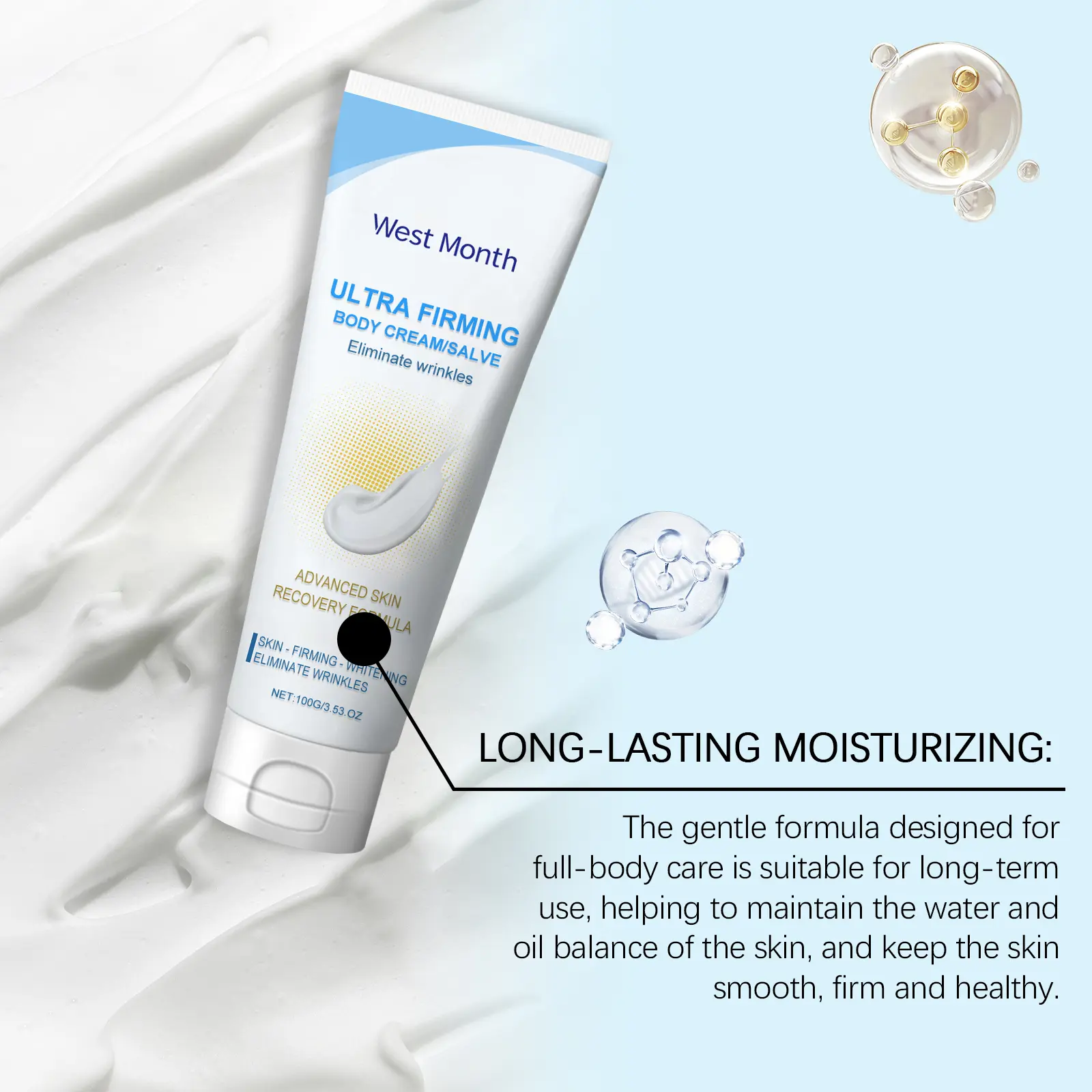Firming & Moisturizing Body Lotion for Smooth Skin - West&Month 8 body lotion firm moisturize lift massage West Month 611 8974