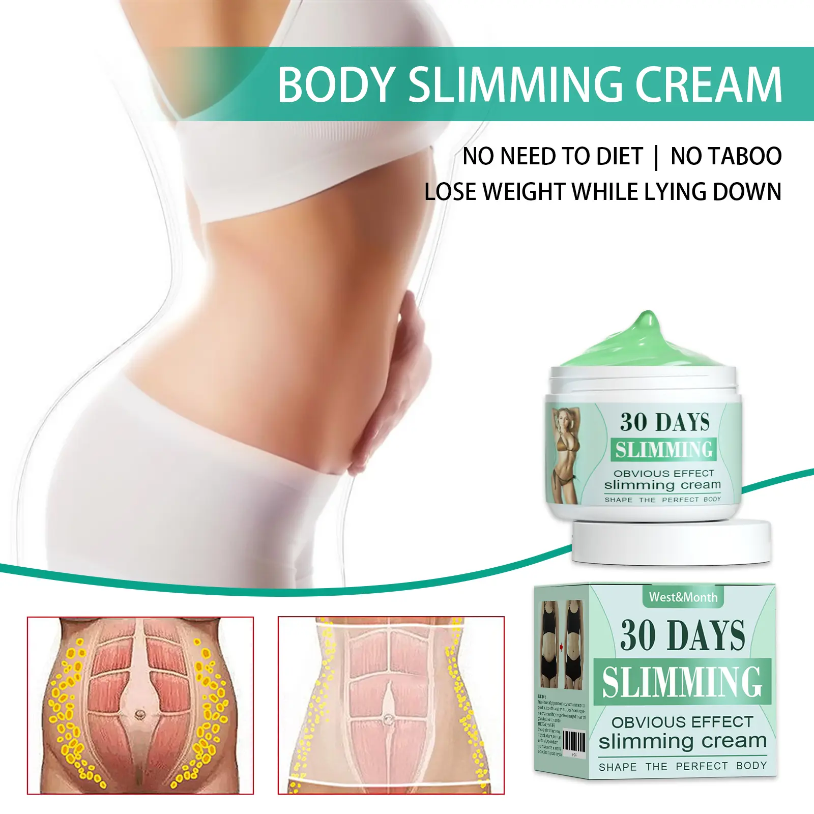 Hydrating Firming Body Massage Cream for Sensitive Skin - West&Month 7 body massage cream hydrate moisturize firm tender West Month 662 9496