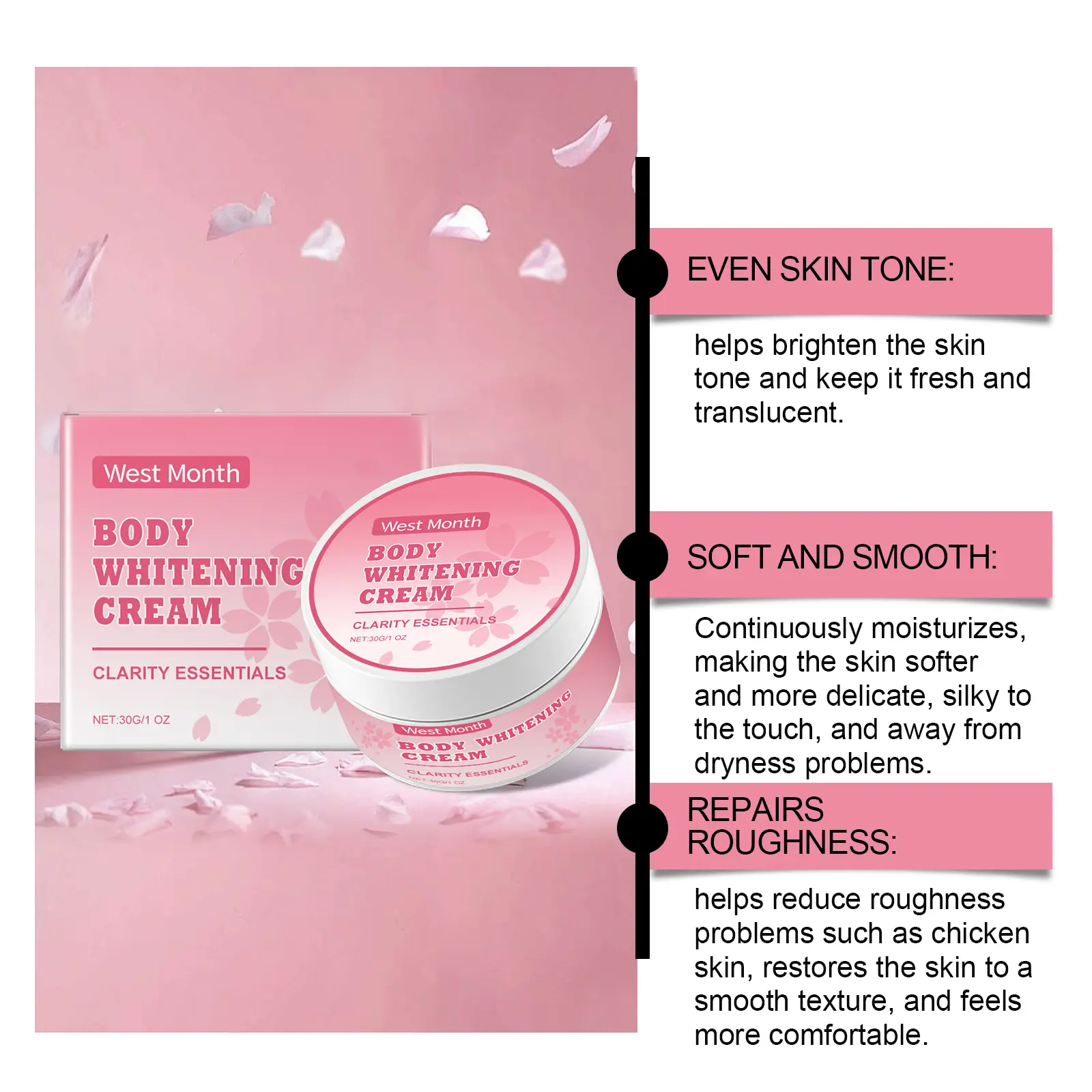 Daily Body Moisturizer for Brightening and Hydration - West&Month 5 body moisturizer brighten nourish smooth hydrate West Month 635 9220