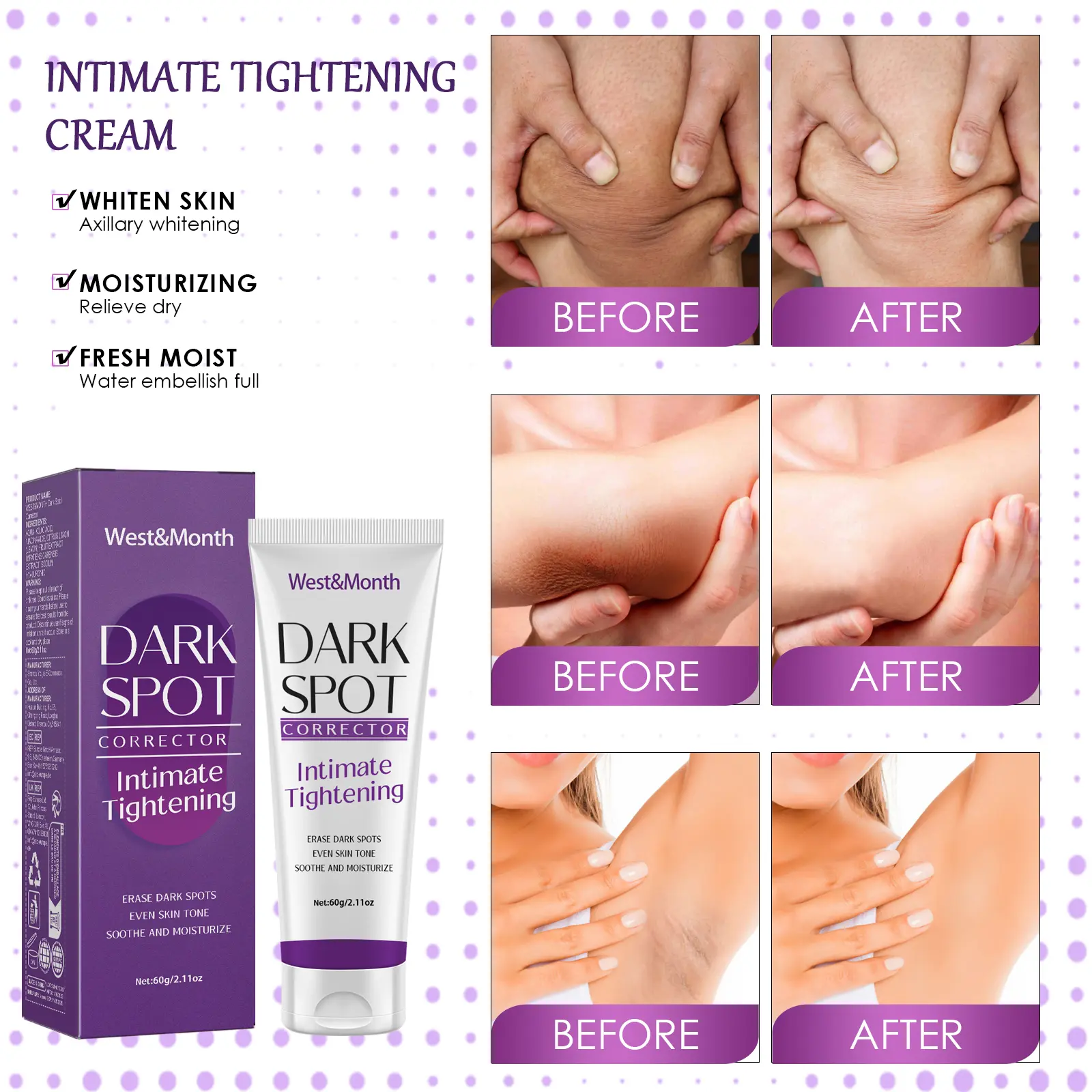 Body Moisturizer for Hydrated Smooth Skin West&Month 8 body moisturizer lighten armpit joints brighten West Month 107 2458