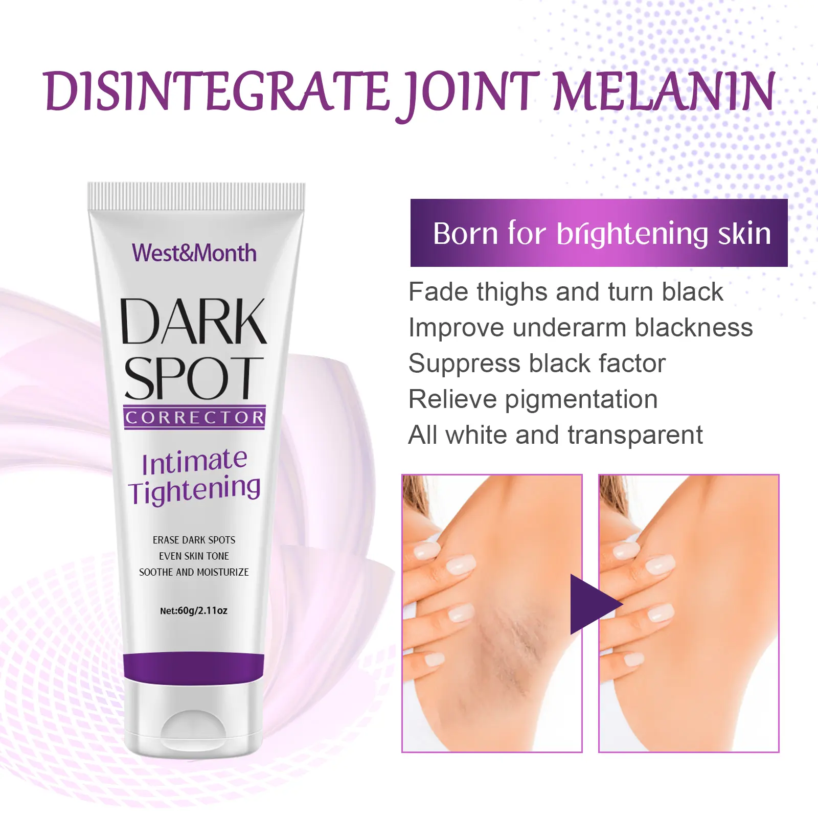 Body Moisturizer for Hydrated Smooth Skin West&Month 7 body moisturizer lighten armpit joints brighten West Month 107 2464