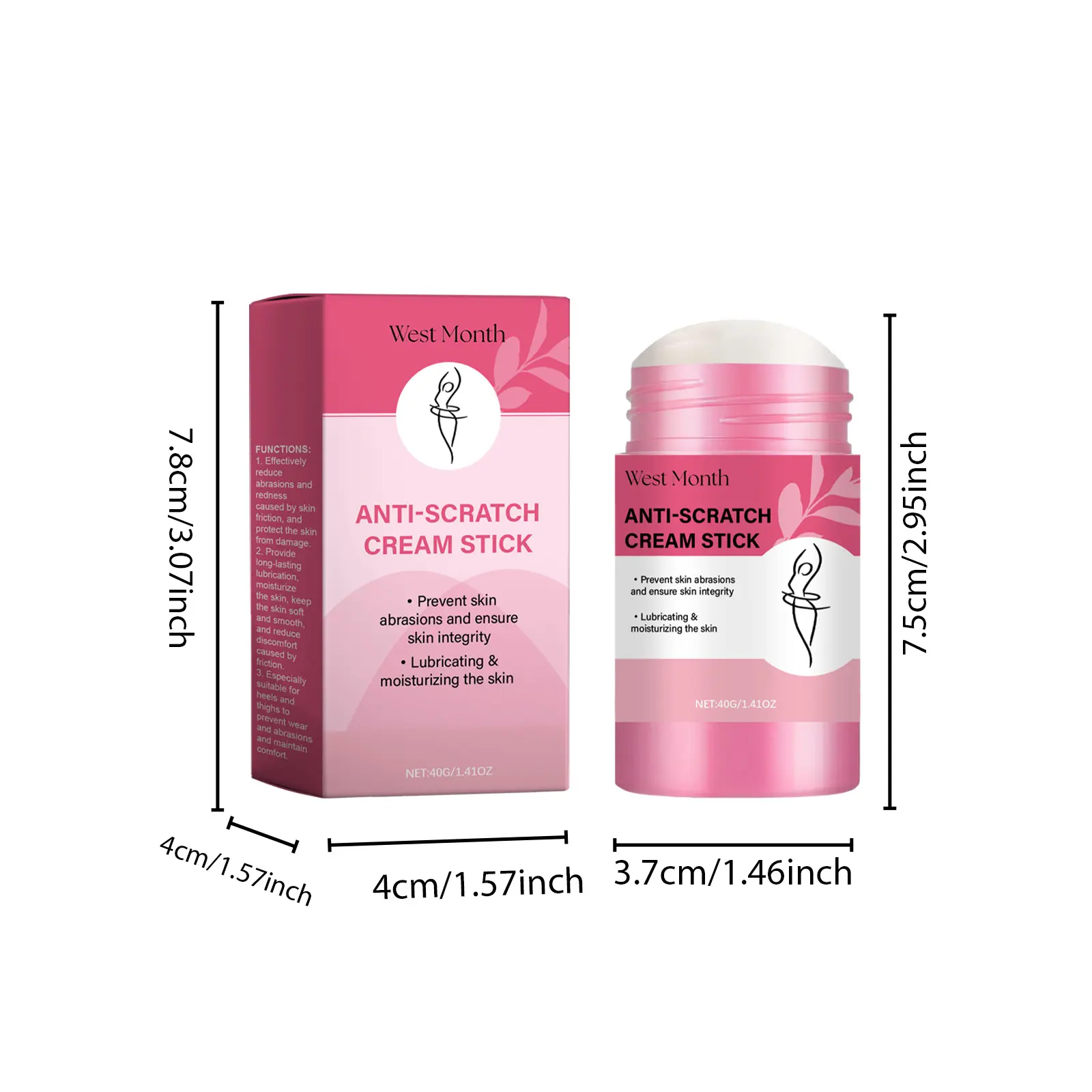 Moisturizing Body Bar for Anti-Chafing & Skin Care - West&Month 1 body moisturizing bar moisturize non greasy West Month 519 7927