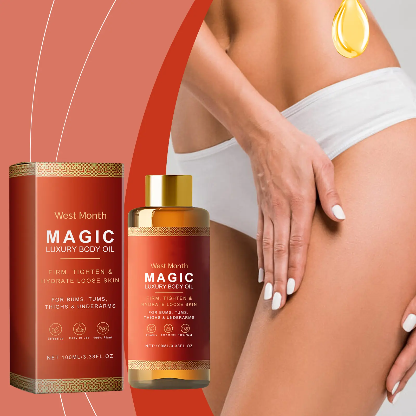 West&Month Body Oil Review: A Simple, Honest Look 2 Close-up of West&Month Body Oil being poured onto skin