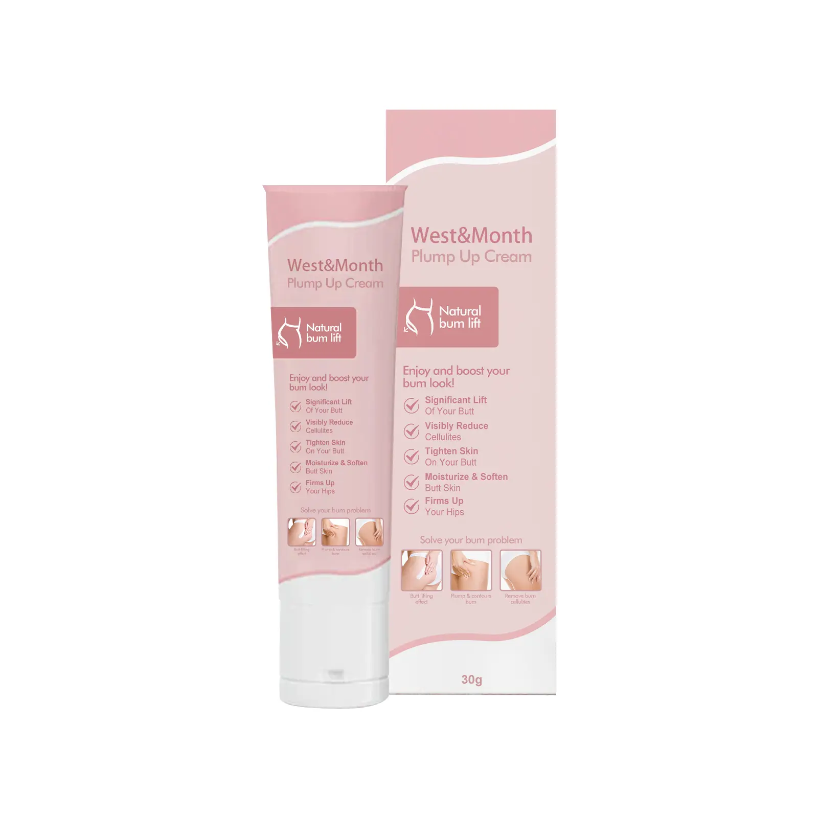 West&Mooth Body Plump Up Cream Review: My Honest Results 1 West&Mooth Plump Up Cream bottle on a bathroom counter