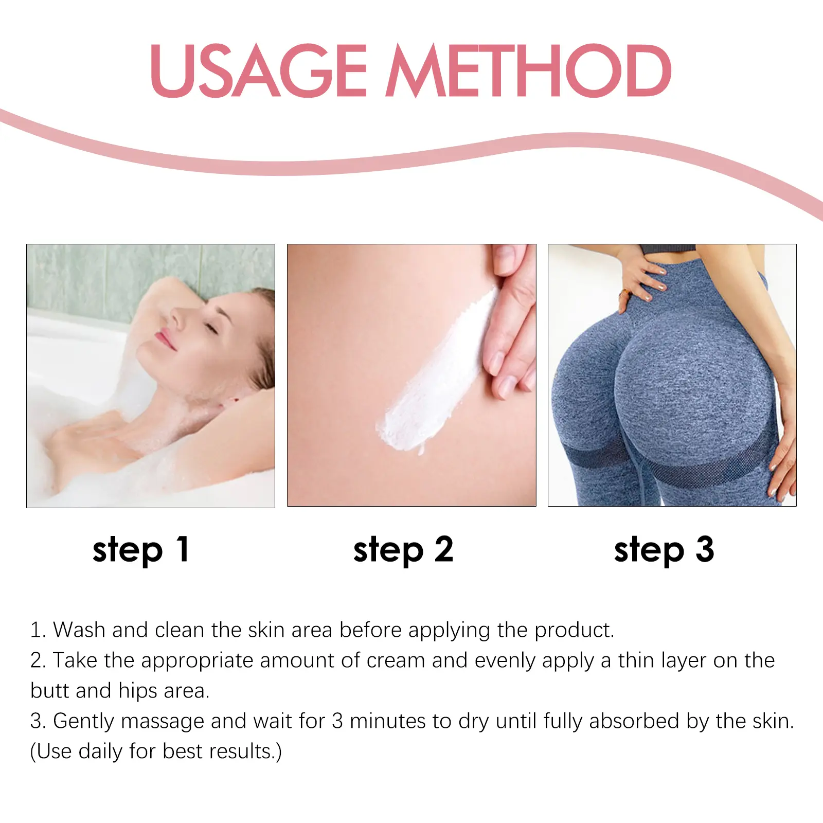 Firming and Volumizing Hip Cream for Skin Elasticity - West&Mooth 3 body plump up cream firming lifting hips West Month 039 1600