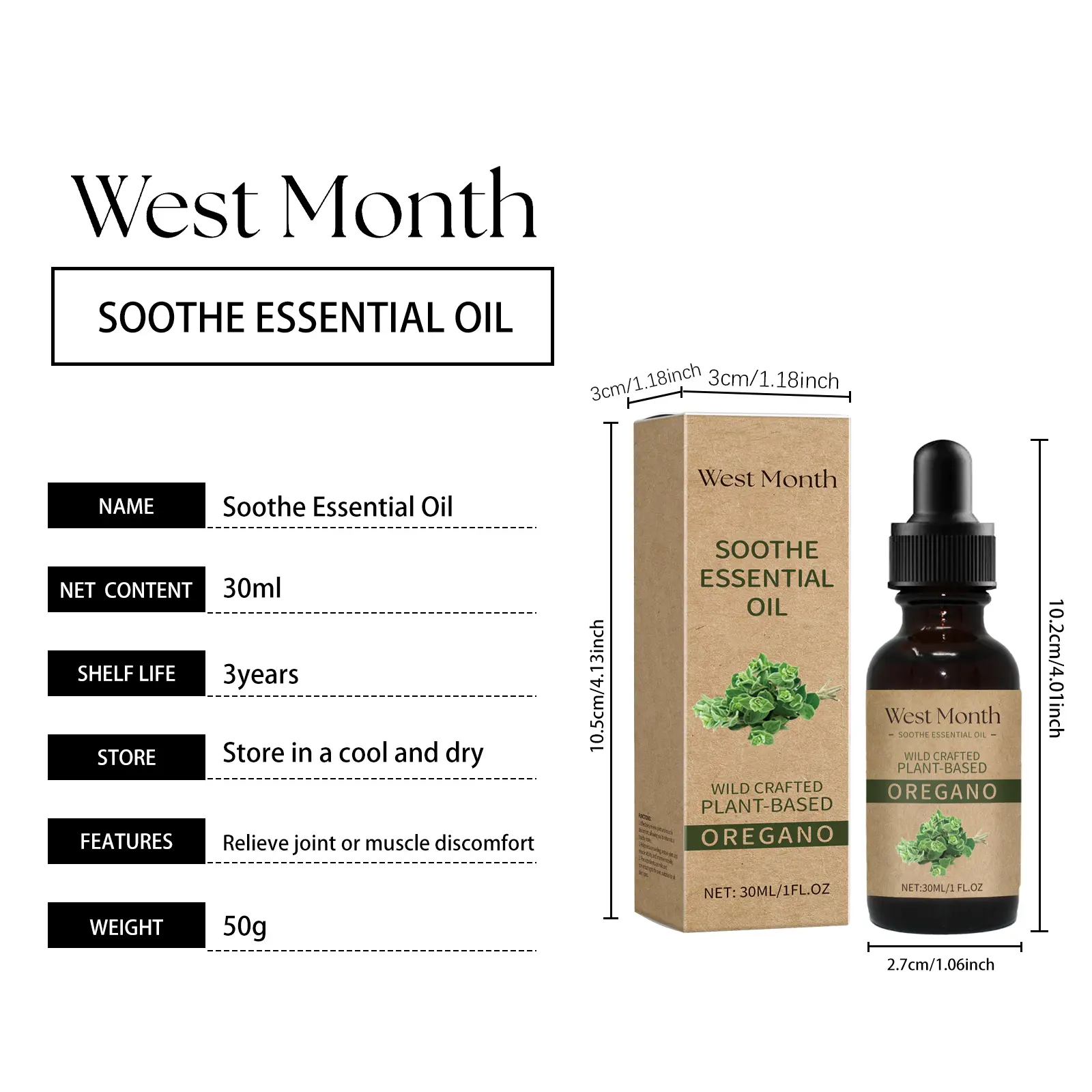 Body Repair Essential Oil for Soft Skin & Joints - West&Month 1 body repair oil daily moisturize arm knee massage West Month 525 8016