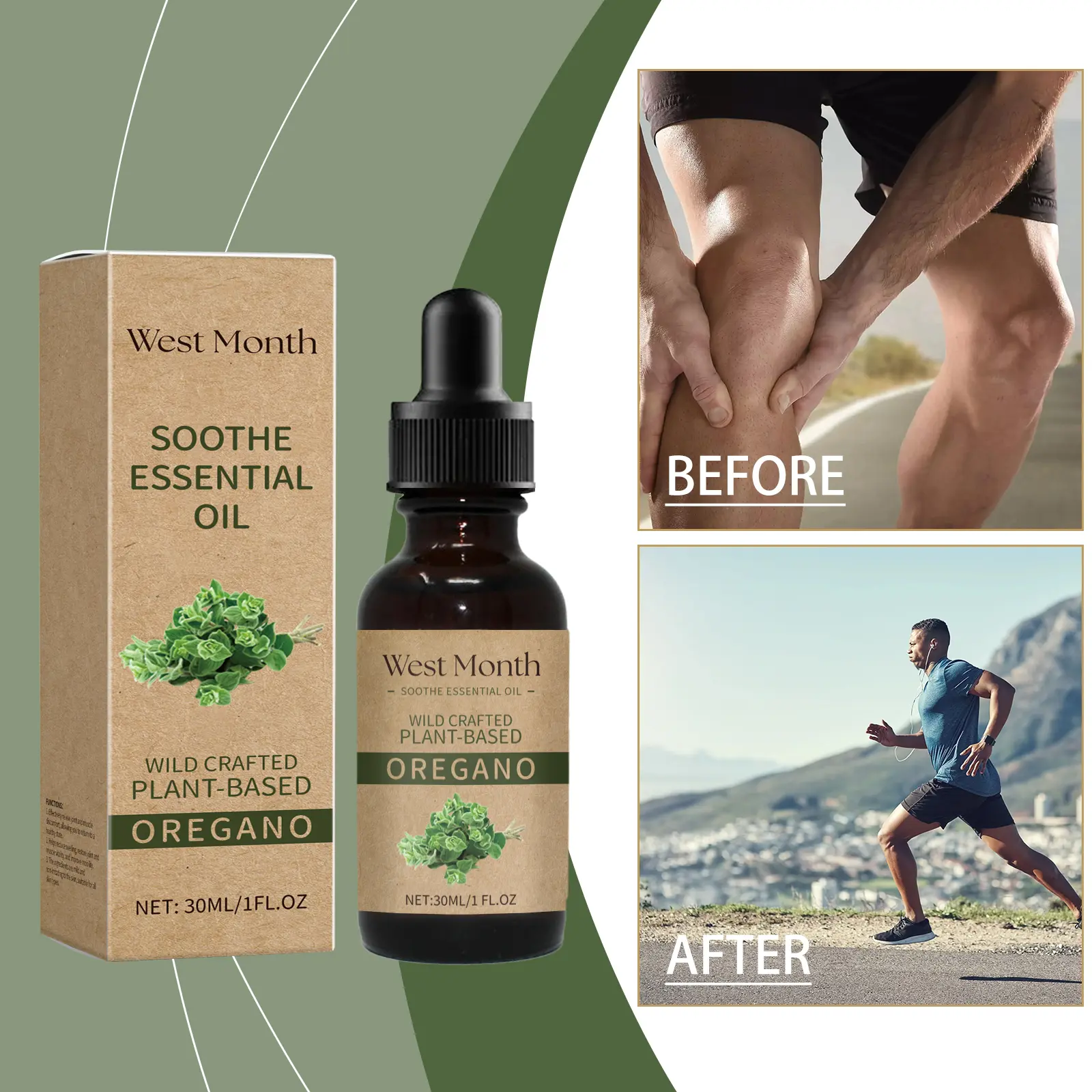 Body Repair Essential Oil for Soft Skin & Joints - West&Month 2 body repair oil daily moisturize arm knee massage West Month 525 8017