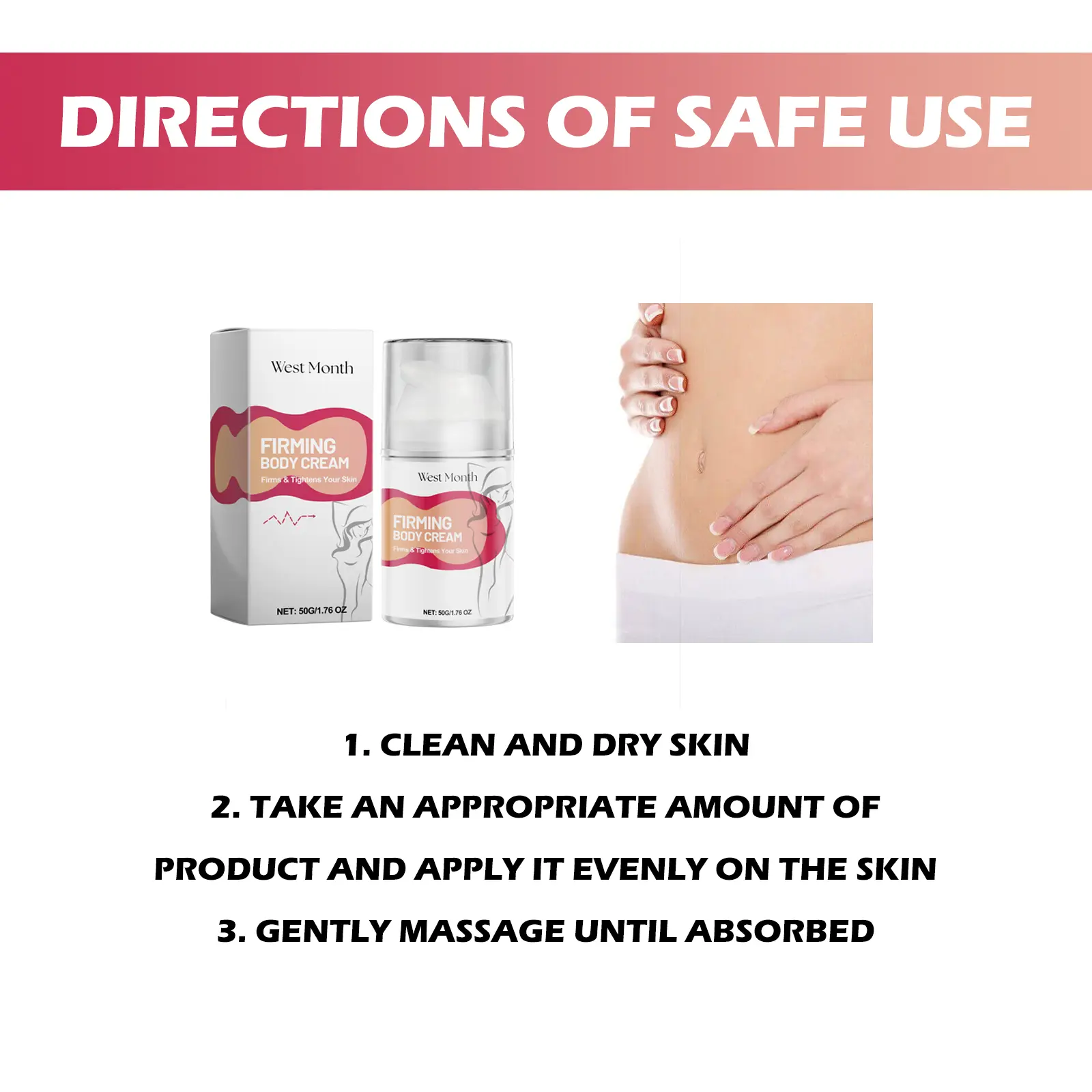 Body Sculpting Cream for Firming and Toning - West&Month 4 body sculpting cream firm tummy arms bye meat West Month 412 6415
