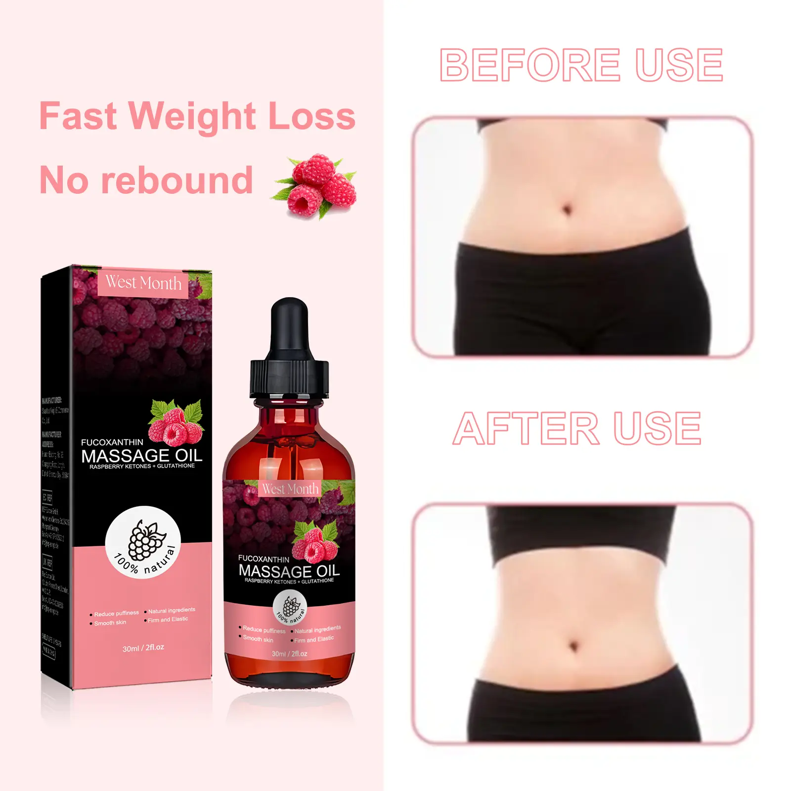 Ginger Aloe Massage Oil for Soothing Body Care - West&Month 9 body shaping oil firm stomach thigh lazy West Month 621 9078