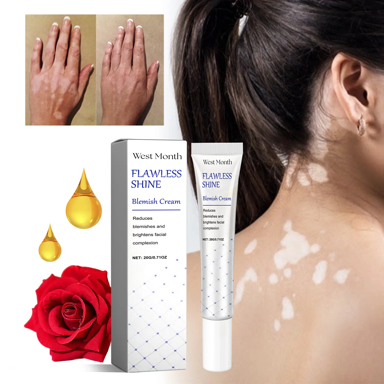 Moisturizing Body Cream for Gentle Skin Care - West&Month 2 body skin cream even tone gentle moisturize West Month 394 6160