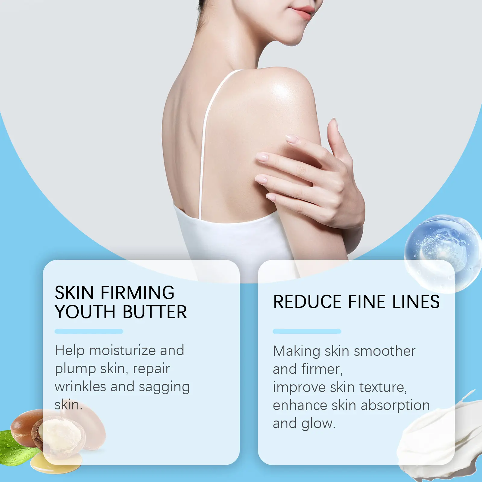 Firming Body Cream for Skin Elasticity & Repair - West&Month 6 body skin firming cream gentle repair hydrate West Month 451 6947