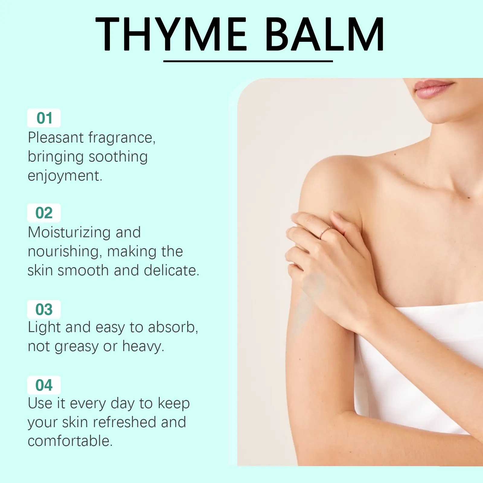 Thyme Body Cream Soothing Plant Essence Moisturizer - West&Month 8 body thyme cream plant moisturize daily West Month 632 9184