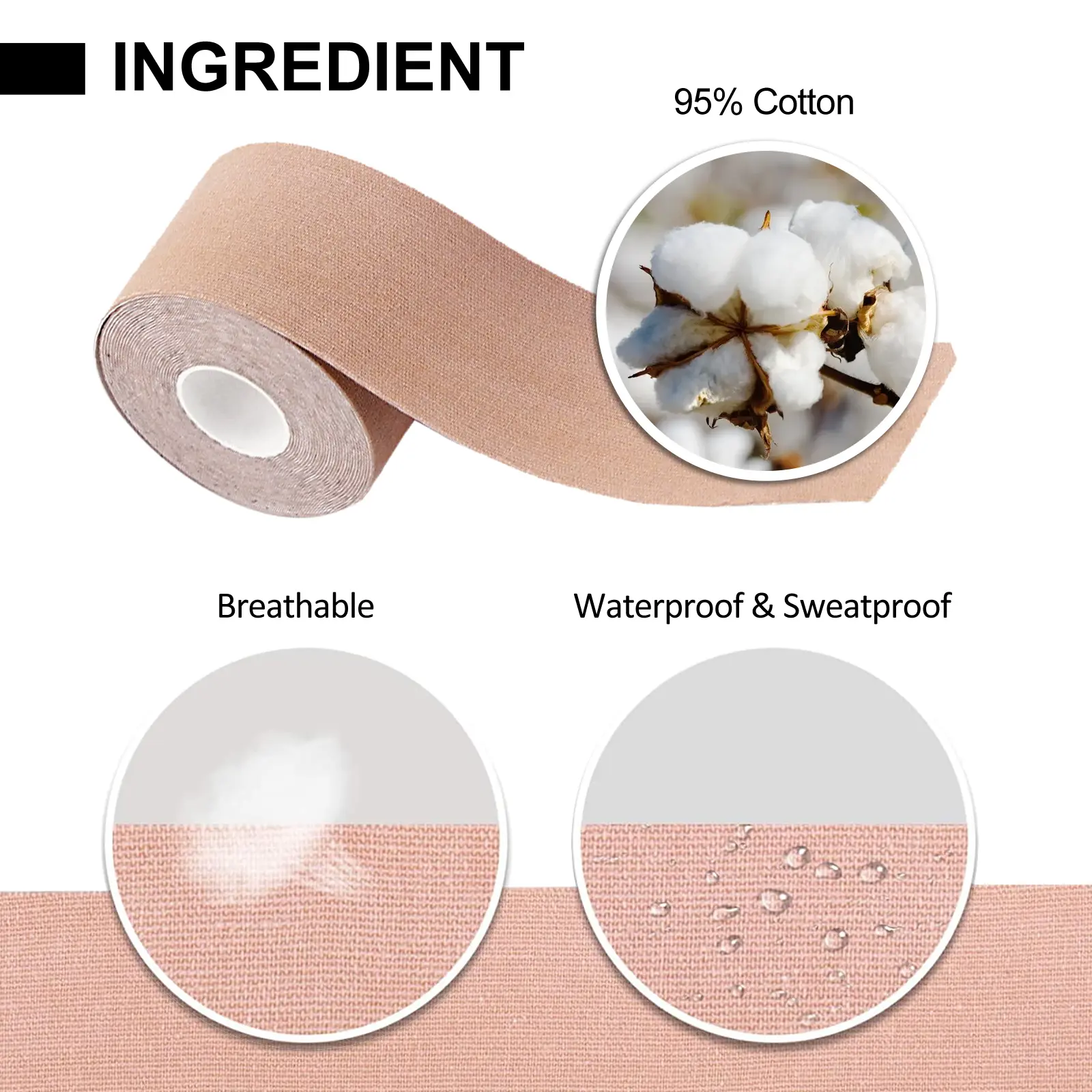 West&Month Boob Tape - Waterproof Lifting Support & No-Residue Stretch Tape 3 boob tape non trace anti sagging chest West Month 031 1501