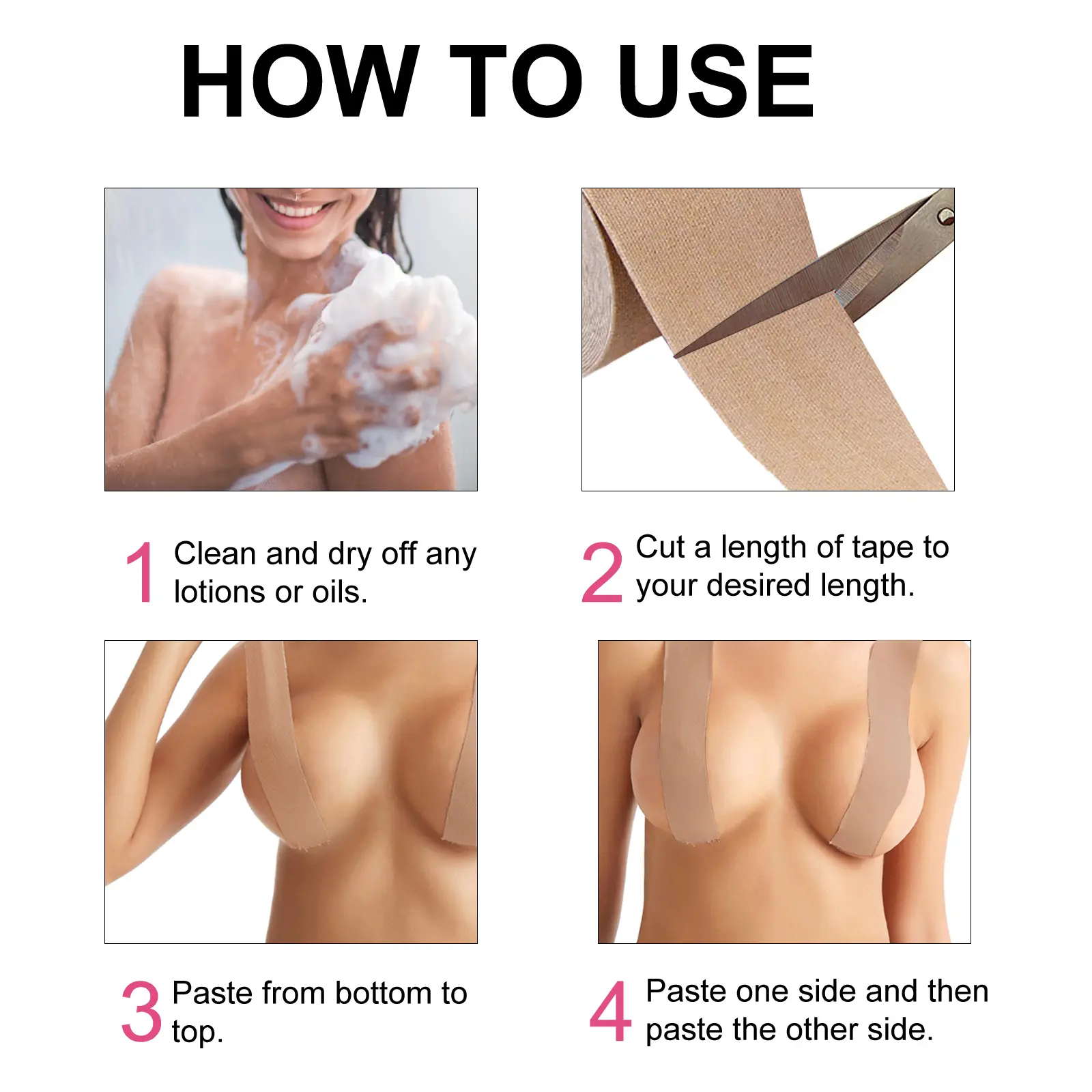 West&Month Boob Tape - Waterproof Lifting Support & No-Residue Stretch Tape 4 boob tape non trace anti sagging chest West Month 031 1502