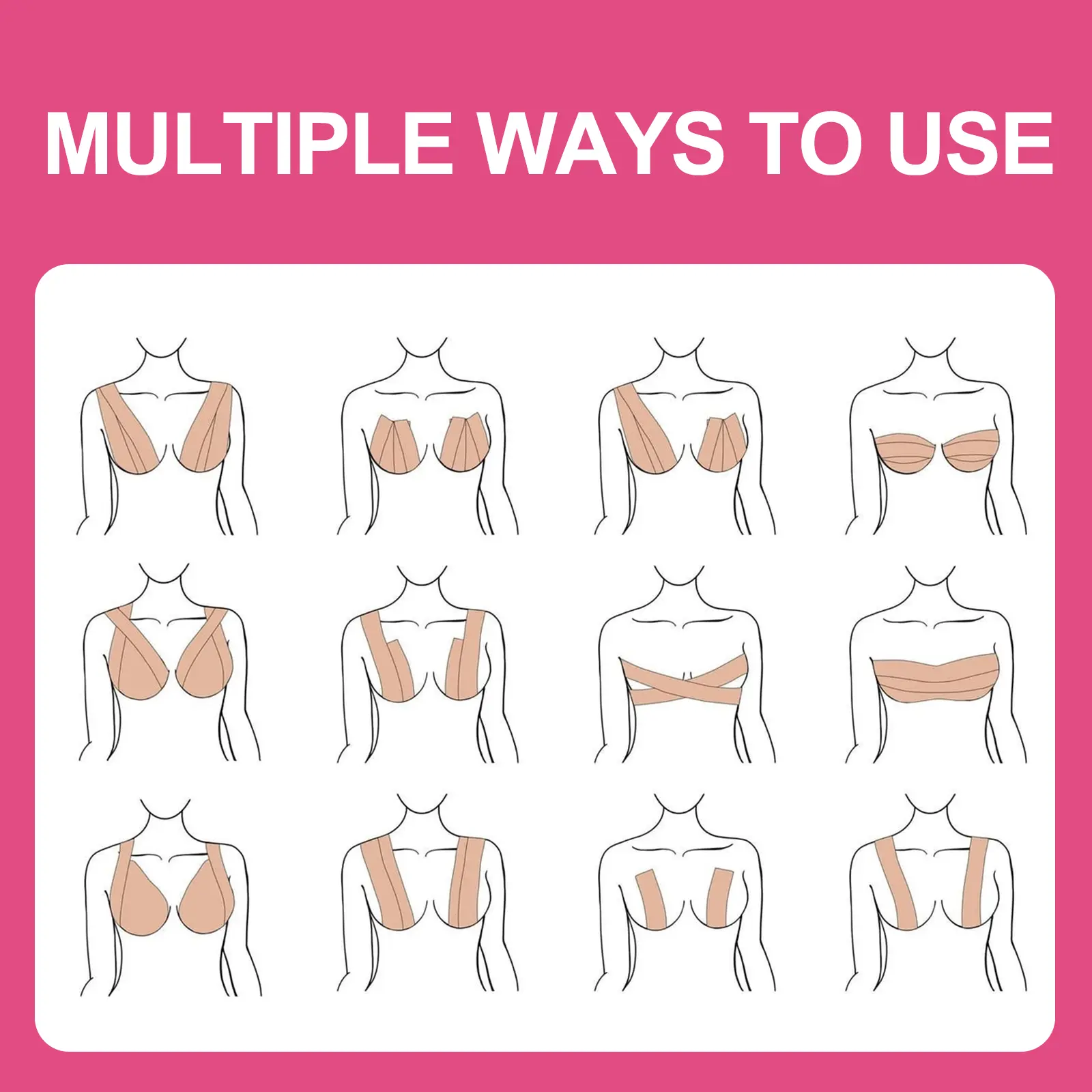 West&Month Boob Tape - Waterproof Lifting Support & No-Residue Stretch Tape 6 boob tape non trace anti sagging chest West Month 031 1504