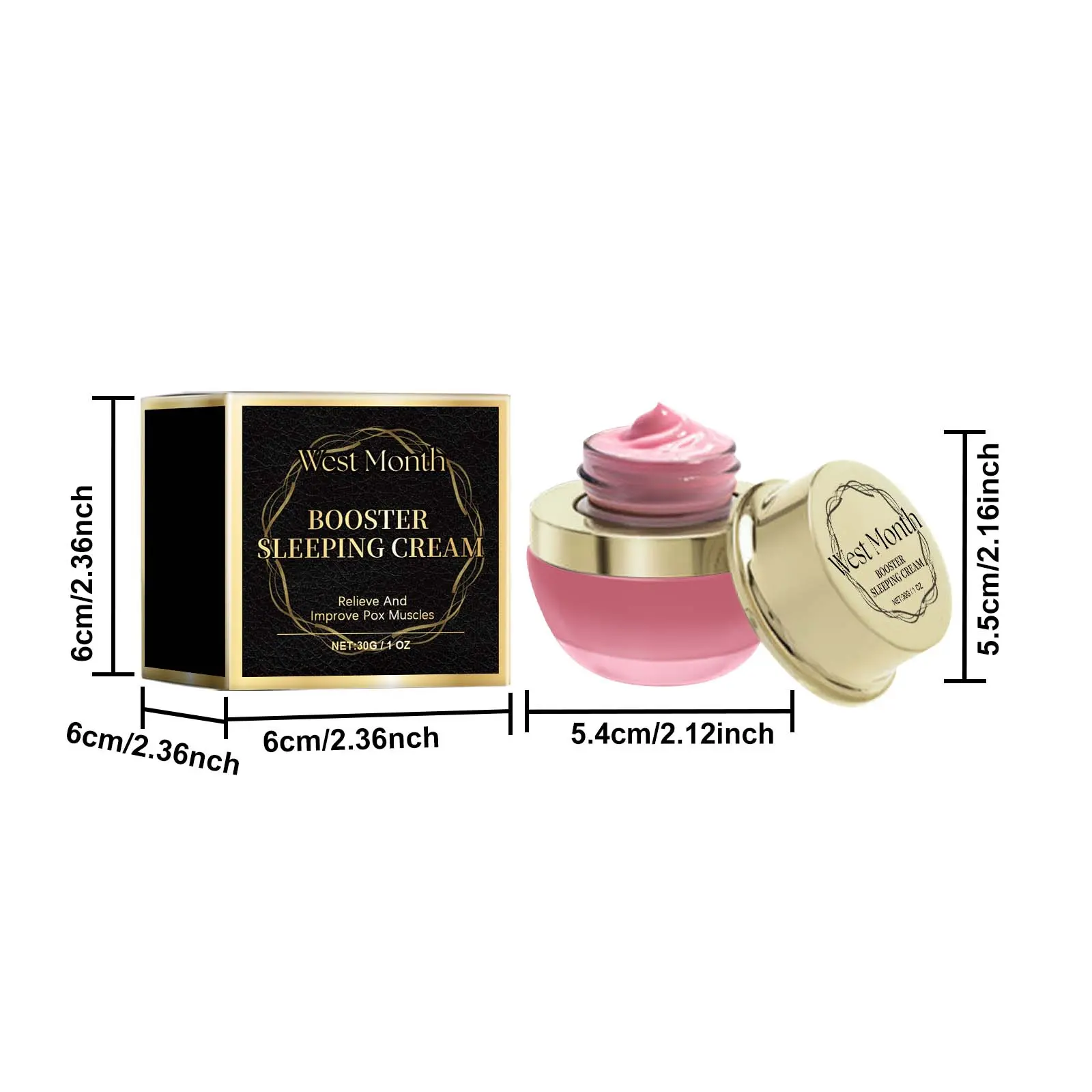 Booster Sleeping Cream Brightening & Hydrating Facial Mask West&Month 1 booster sleeping cream whiten brighten hydrate West Month 366 5773
