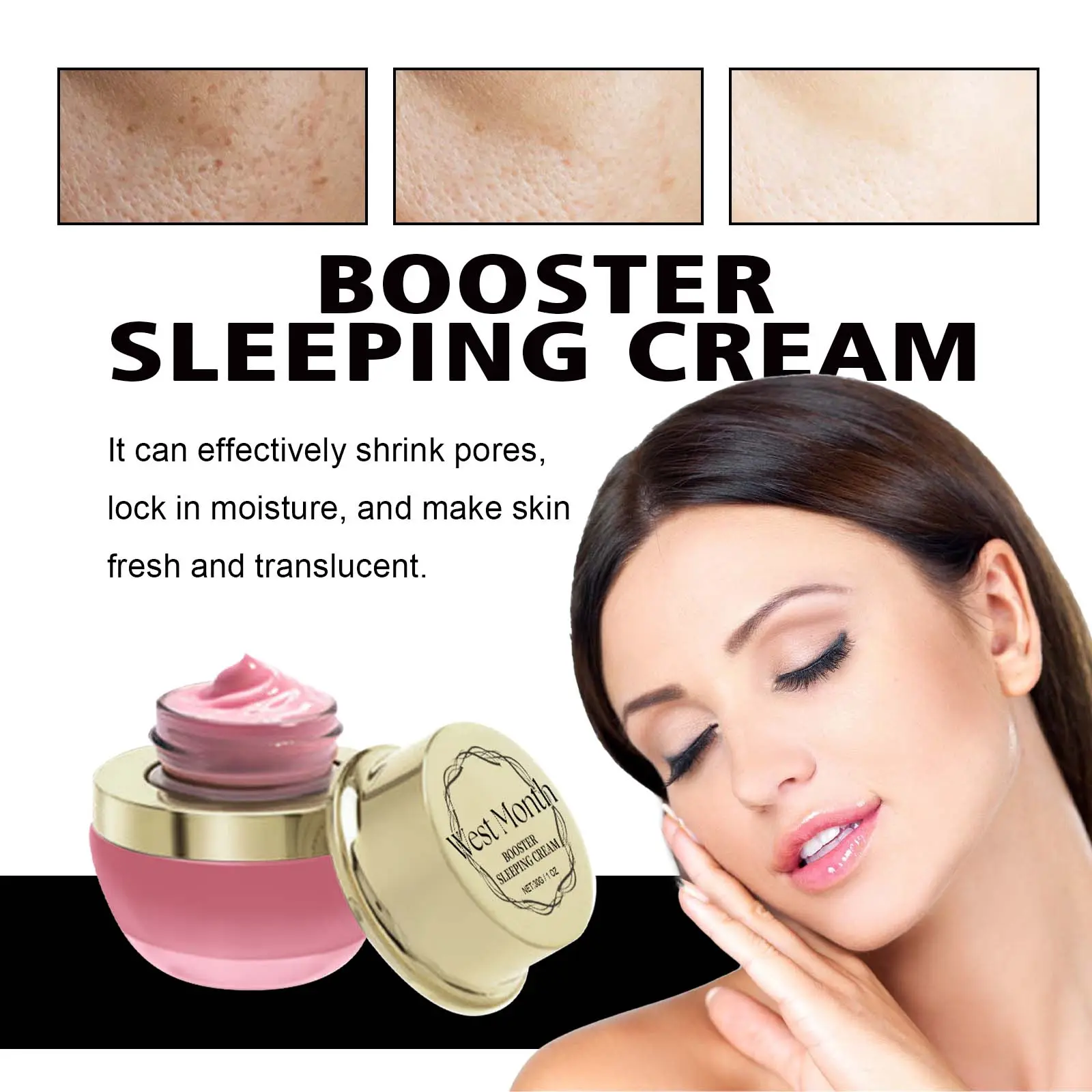 Booster Sleeping Cream Brightening & Hydrating Facial Mask West&Month 7 booster sleeping cream whiten brighten hydrate West Month 366 5779