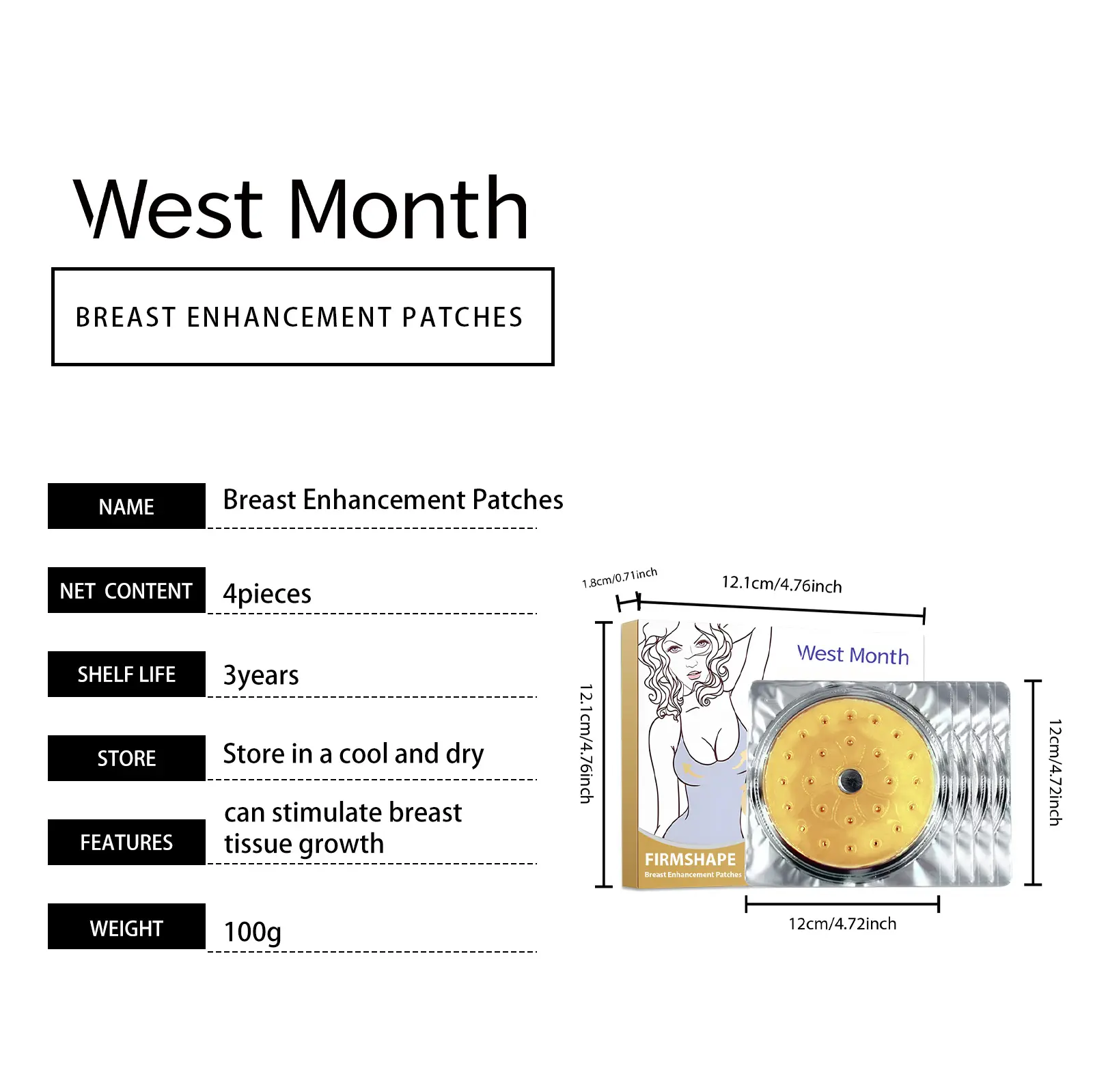 Breast Care Patch for Nourishing Skin Support - West&Month 1 breast care patch gentle nourish daily West Month 584 8700