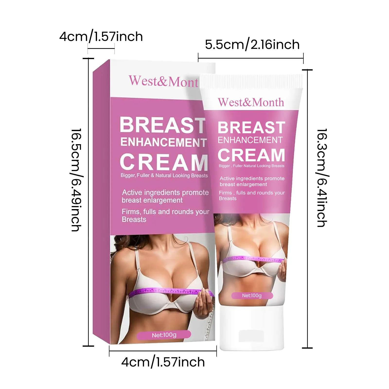 Breast Massage Cream for Skin Smoothness with Papaya Extract West&Month 1 breast cream firm highlight curves plump West Month 352 5574