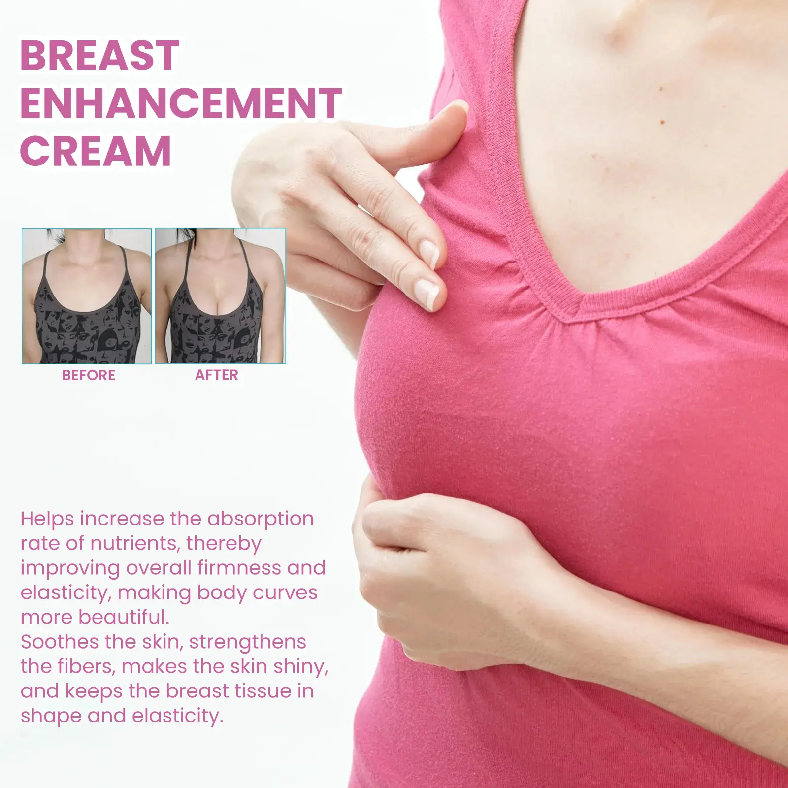 Breast Massage Cream for Skin Smoothness with Papaya Extract West&Month 7 breast cream firm highlight curves plump West Month 352 5579