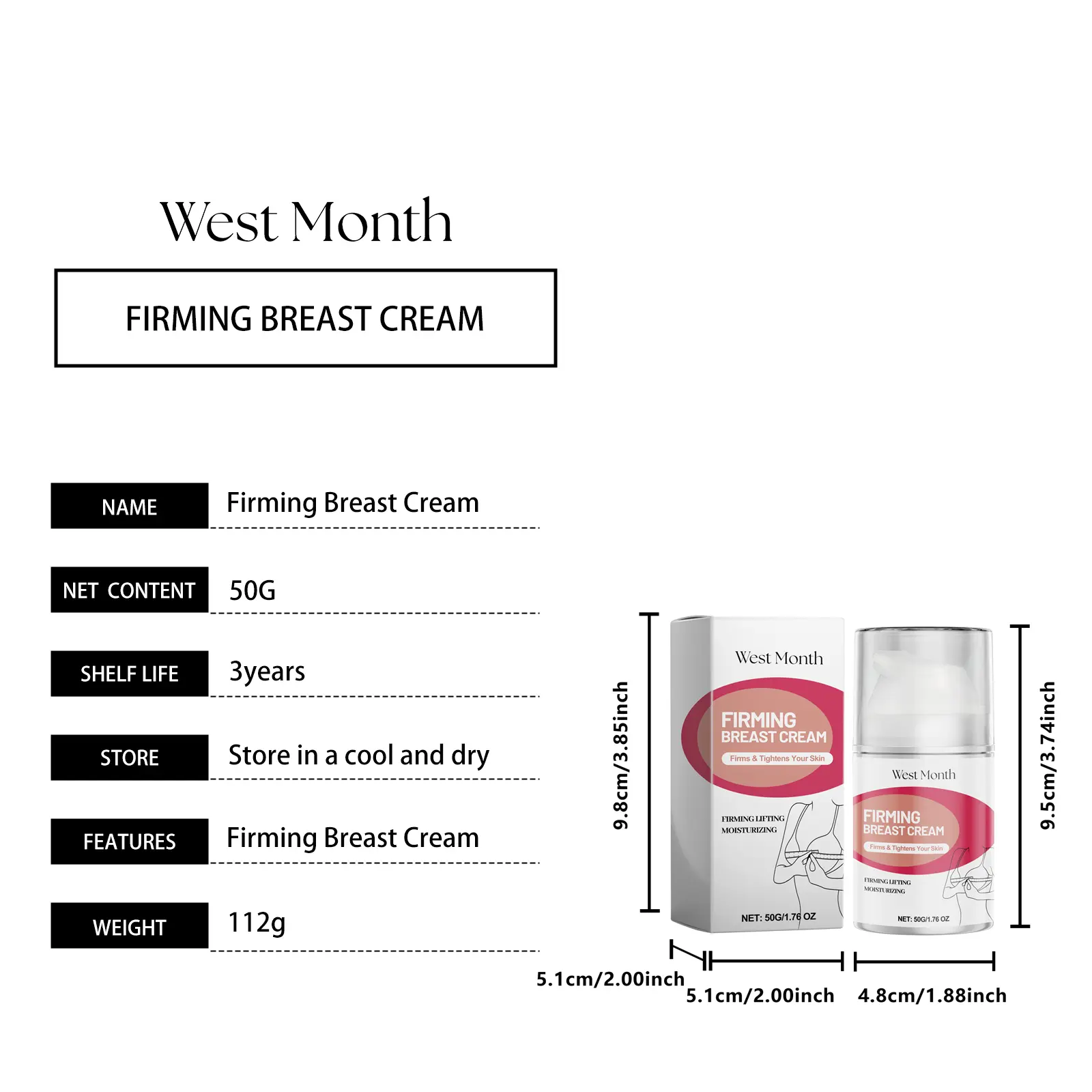 Breast Firming Cream for Skin Tightening - West&Monthh 1 breast lift cream firming body massage West Month 181 3380