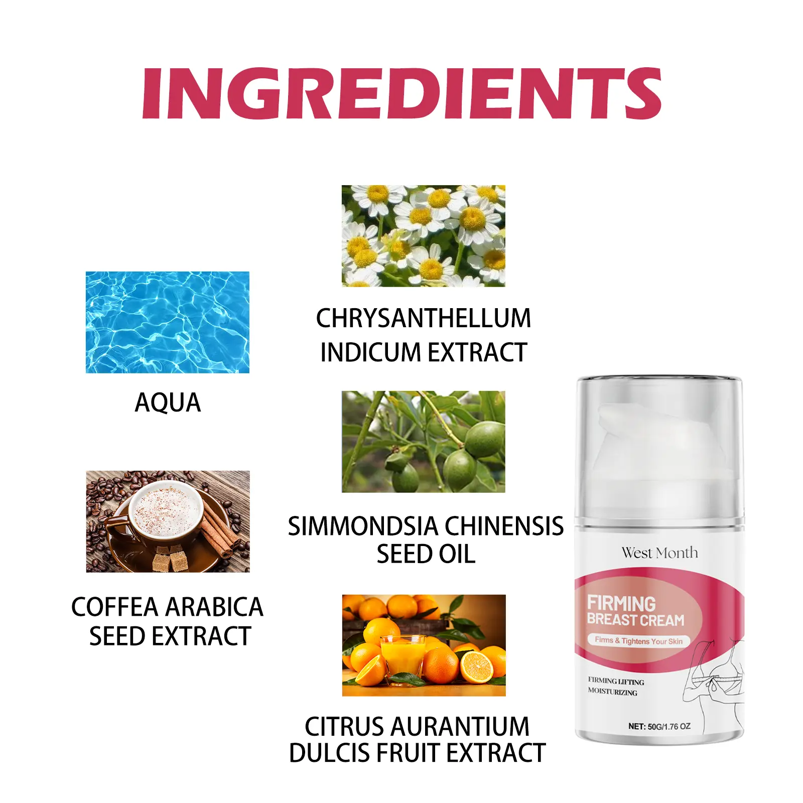 Breast Firming Cream for Skin Tightening - West&Monthh 3 breast lift cream firming body massage West Month 181 3382