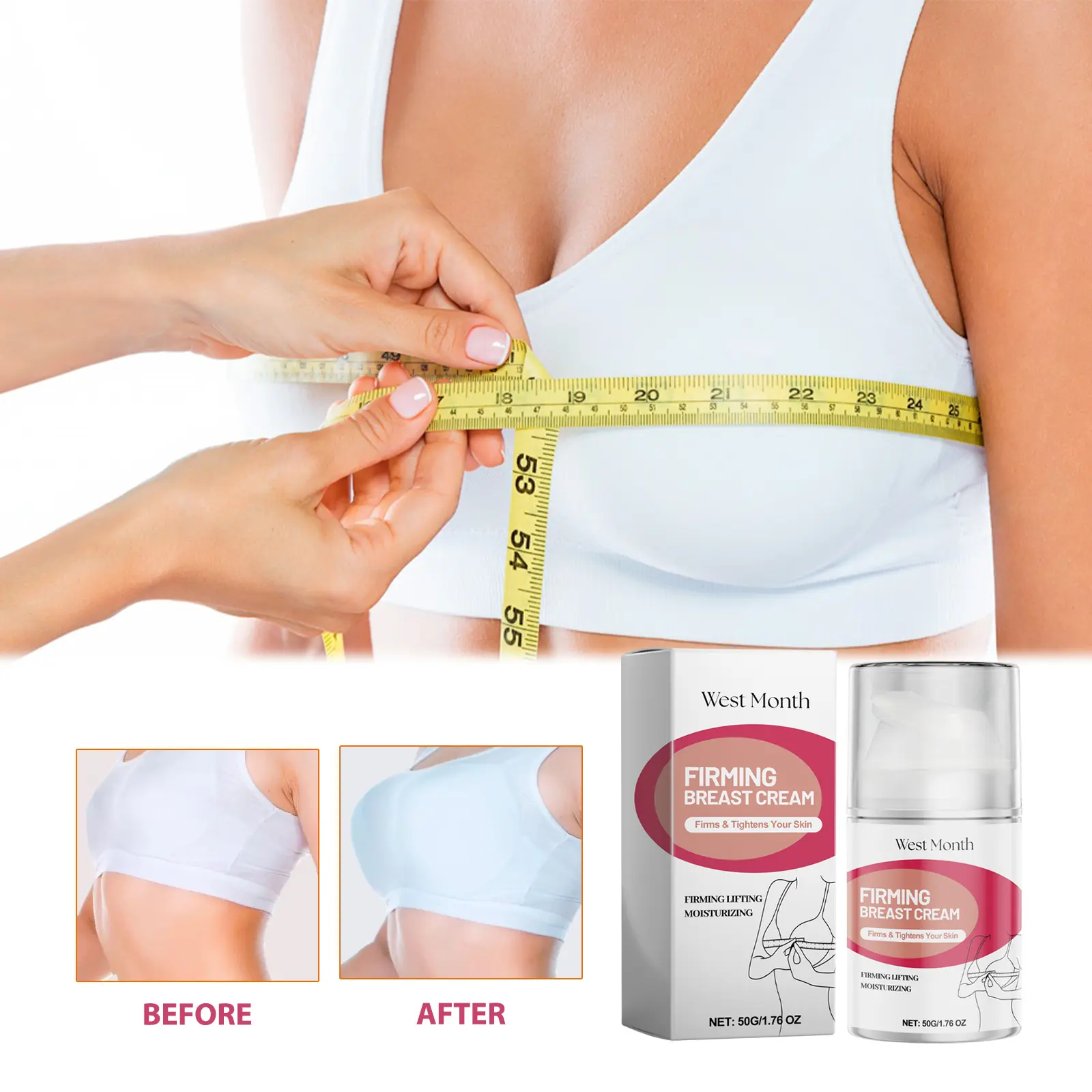 Breast Firming Cream for Skin Tightening - West&Monthh 6 breast lift cream firming body massage West Month 181 3385