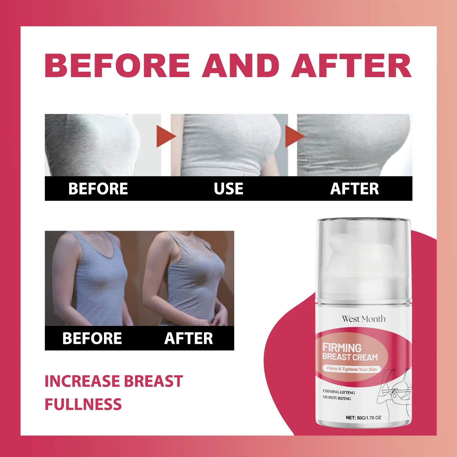 Breast Firming Cream for Skin Tightening - West&Monthh 8 breast lift cream firming body massage West Month 181 3387