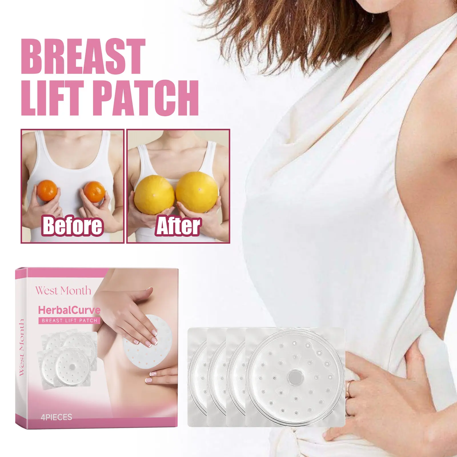 Breast Lift Patch for Firming and Anti-Sagging - West&Month 2 breast lift patch firm plump anti sag West Month 382 5992