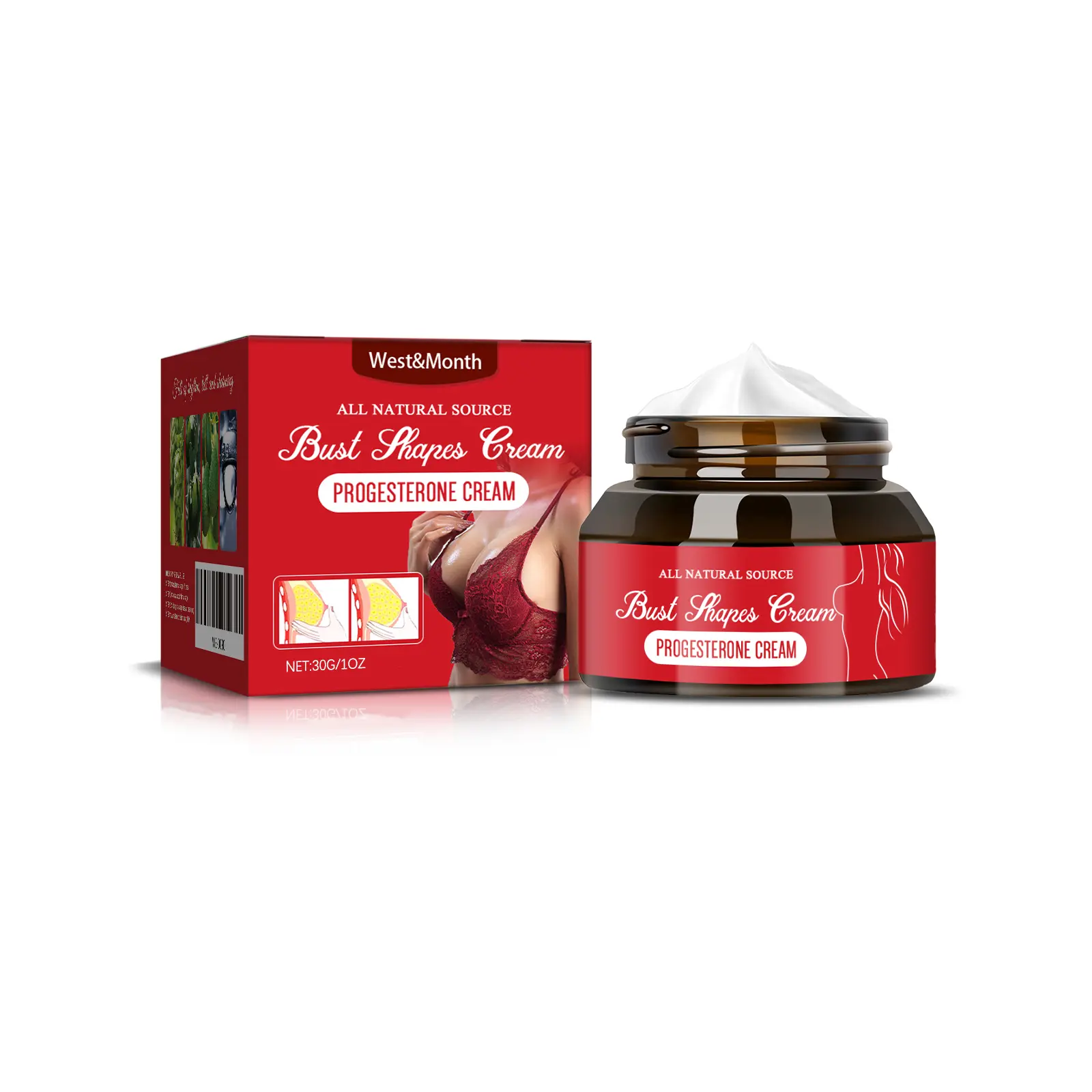 West&Month Breast Massage Cream Review: My Honest Experience 1 West&Month Breast Massage Cream bottle on a bathroom counter