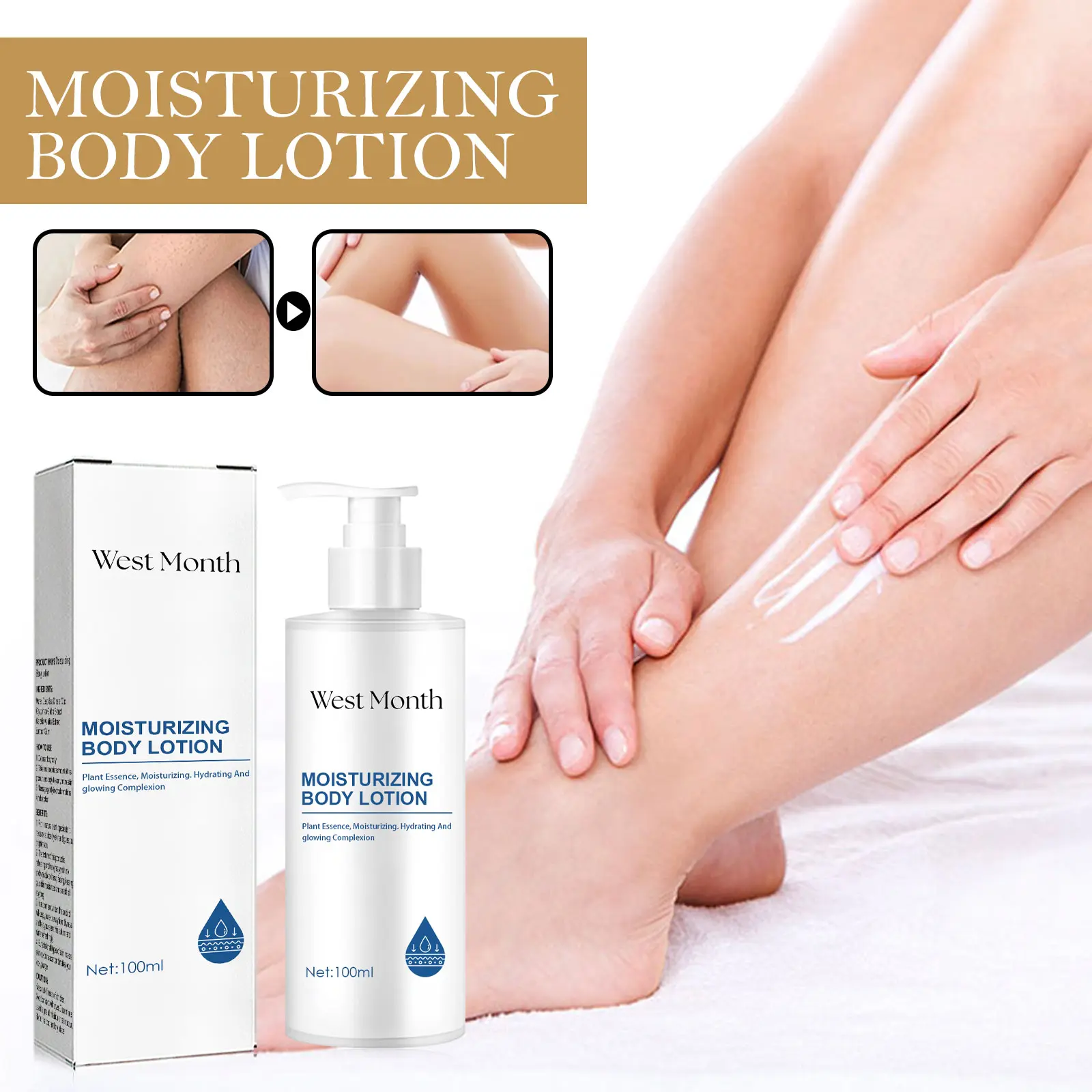 Brightening Moisturizing Body Lotion for Smooth Skin - West&Month 2 brightening body lotion repair chicken skin West Month 212 3765