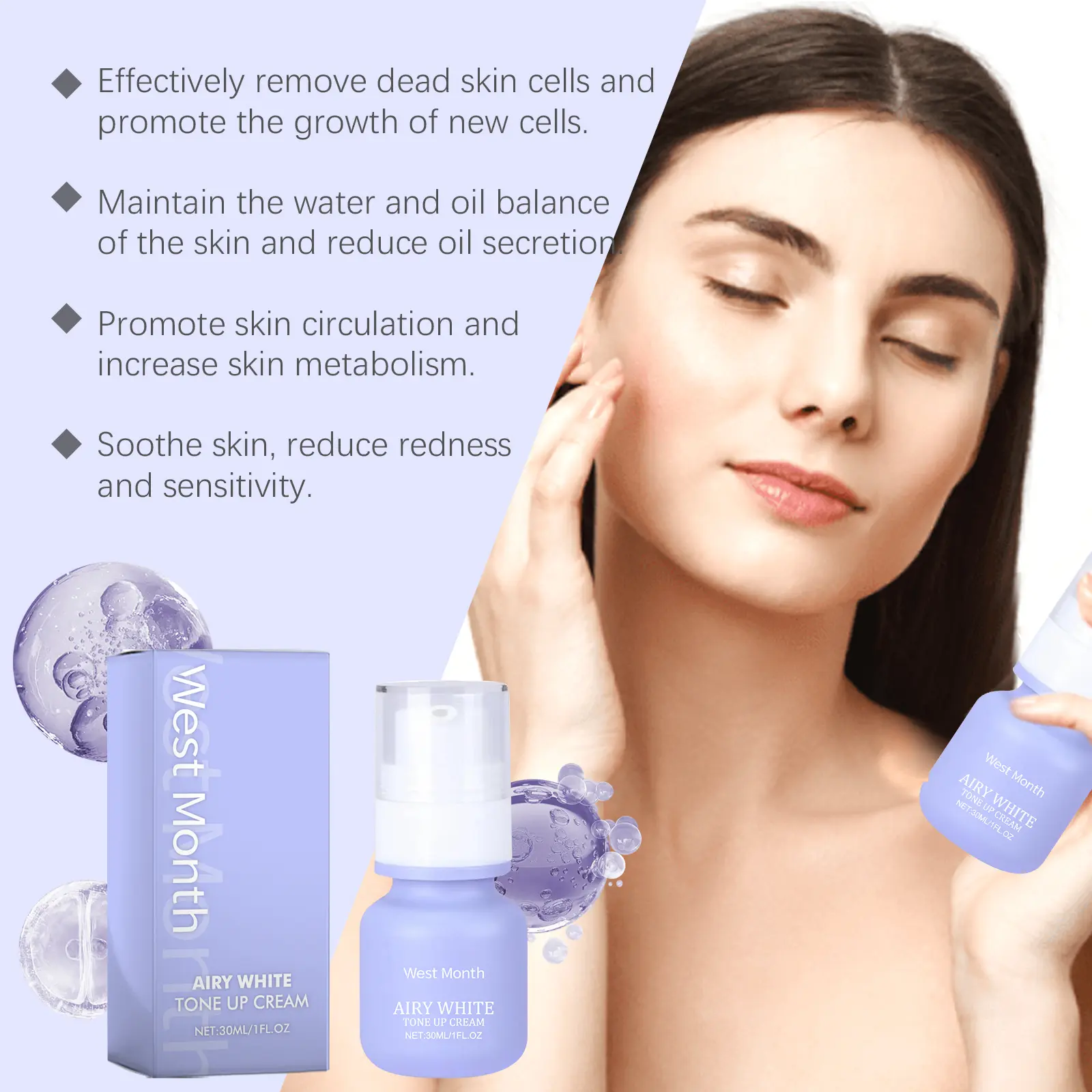 Brightening Cream for Dry Skin Repair with Vitamin C West&Month 8 brightening cream moisturize repair dry skin West Month 217 3836