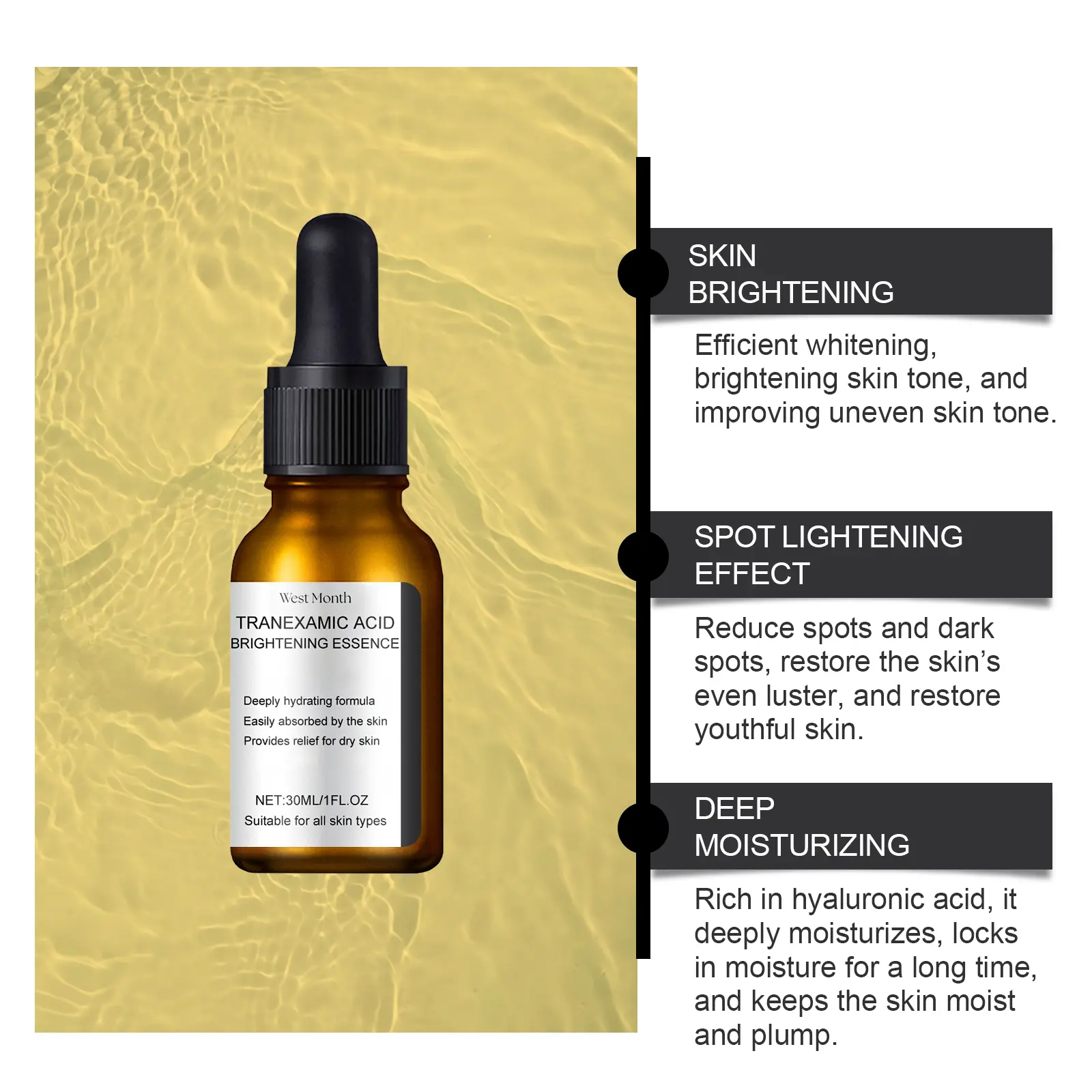 Brightening Skin Essence for Radiant & Even Complexion - West&Month 8 brightening essence even bright non sticky West Month 236 4085