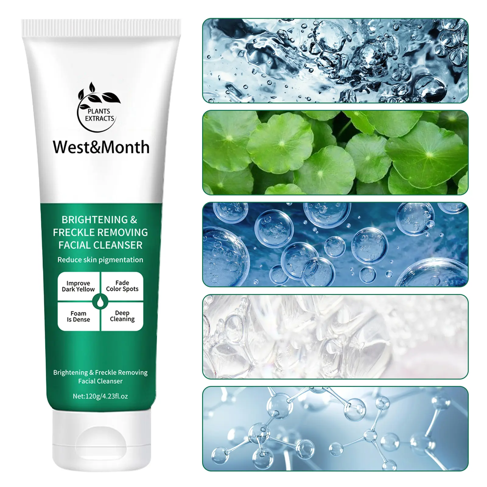 Brightening Facial Cleanser Moisturizing & Non-Tightening - West&Month 3 brightening freckle cleanser clean moisturize West Month 208 3708