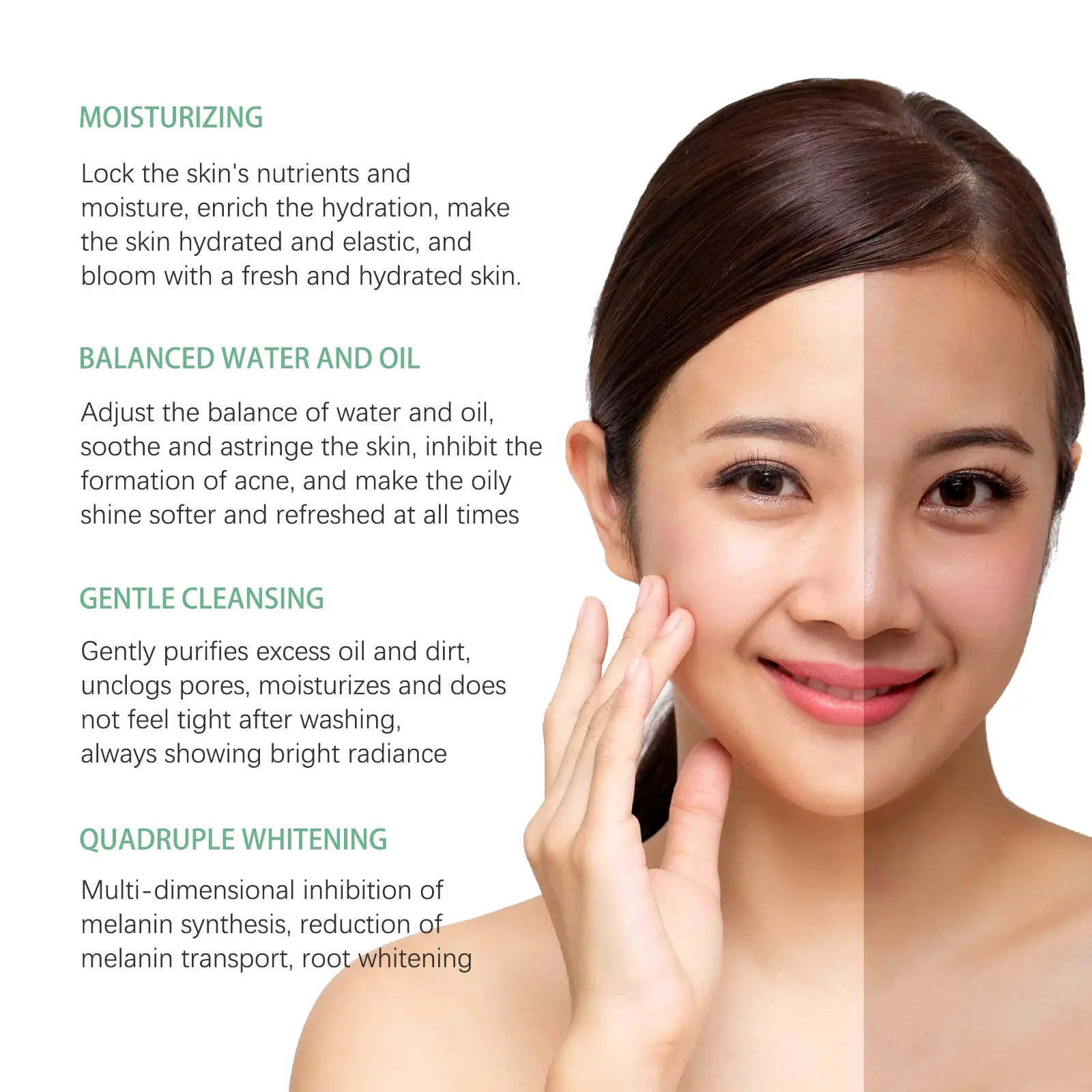 Brightening Facial Cleanser Moisturizing & Non-Tightening - West&Month 6 brightening freckle cleanser clean moisturize West Month 208 3711