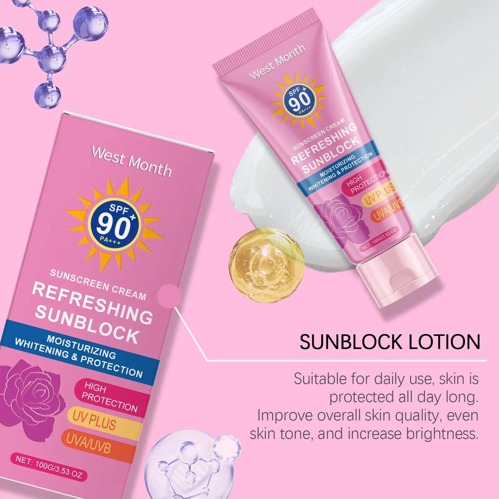 Brightening Protecting Cream Outdoor Moisturizer for Face & Body - West&Month 6 brightening protecting cream outdoor moisturizing West Month 093 2283