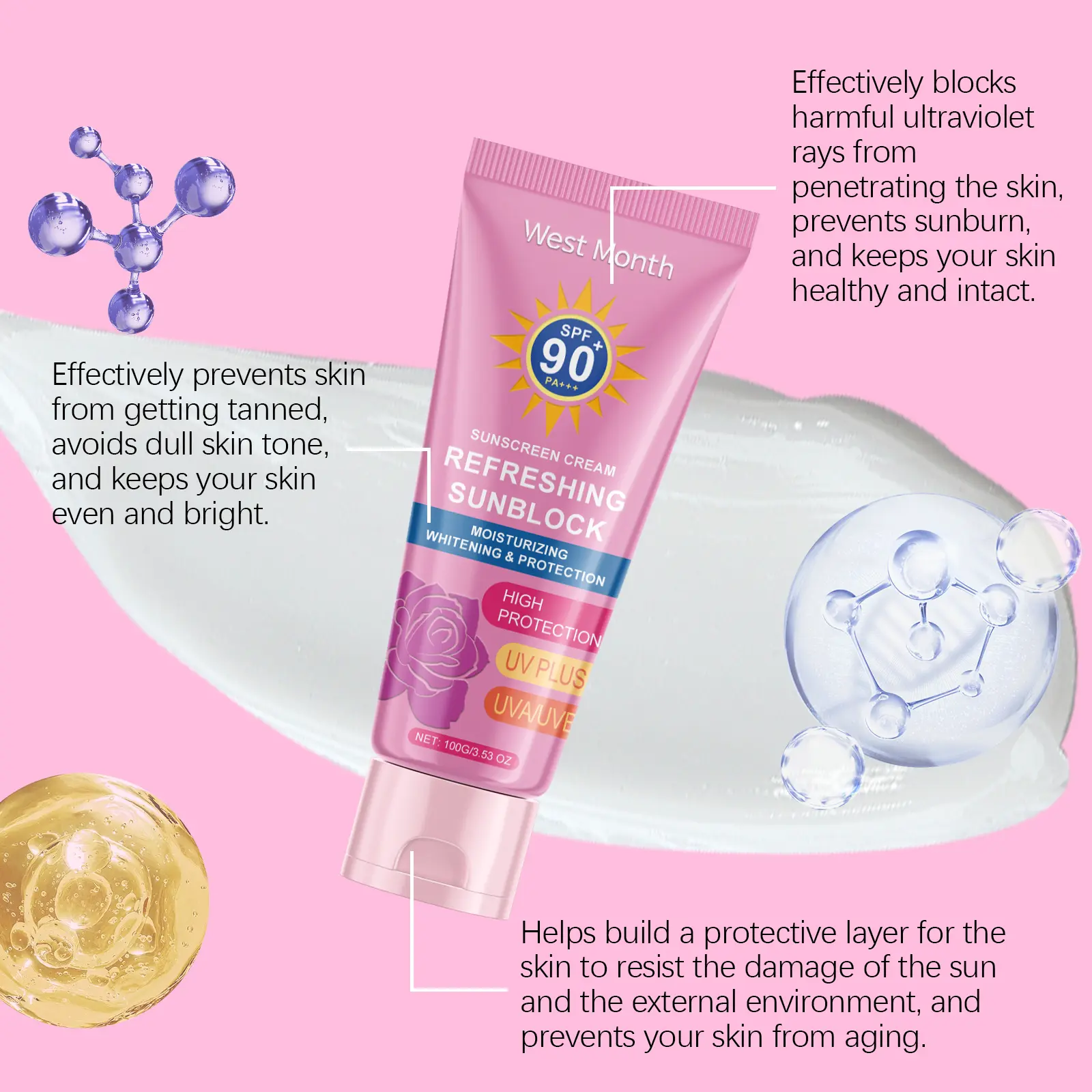 Brightening Protecting Cream Outdoor Moisturizer for Face & Body - West&Month 7 brightening protecting cream outdoor moisturizing West Month 093 2284