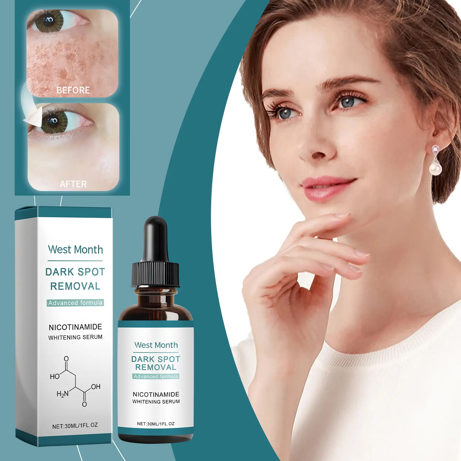 Brightening Serum with Vitamin C & E for Radiant Skin - West&Month 2 brightening serum moisturize hydrate nourish West Month 544 8283