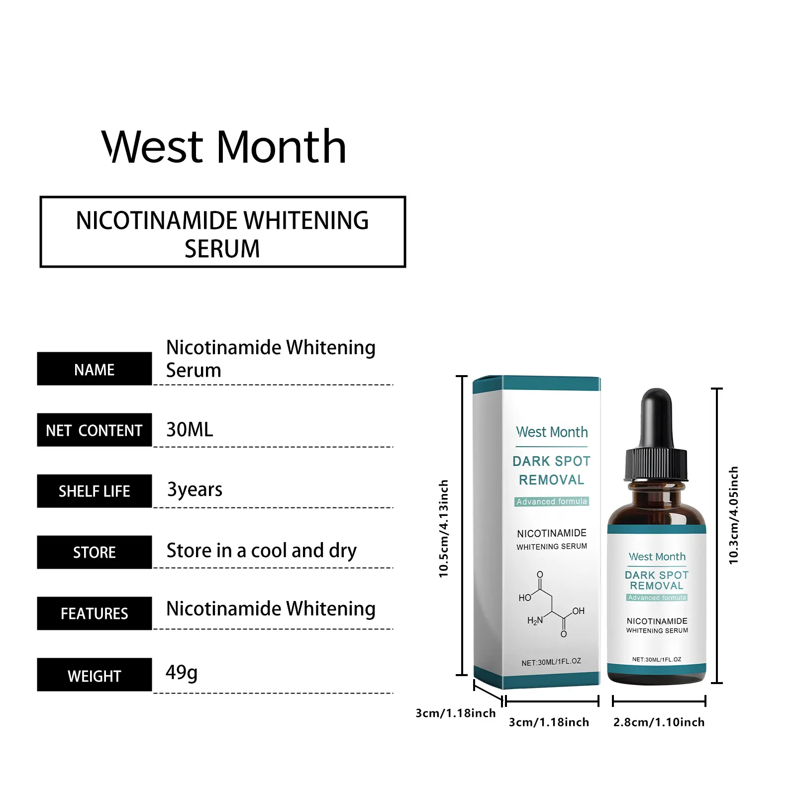 Brightening Serum with Vitamin C & E for Radiant Skin - West&Month 1 brightening serum moisturize hydrate nourish West Month 544 8288