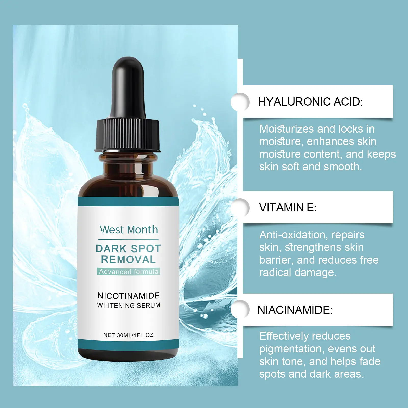 Brightening Serum with Vitamin C & E for Radiant Skin - West&Month 8 brightening serum moisturize hydrate nourish West Month 544 8290