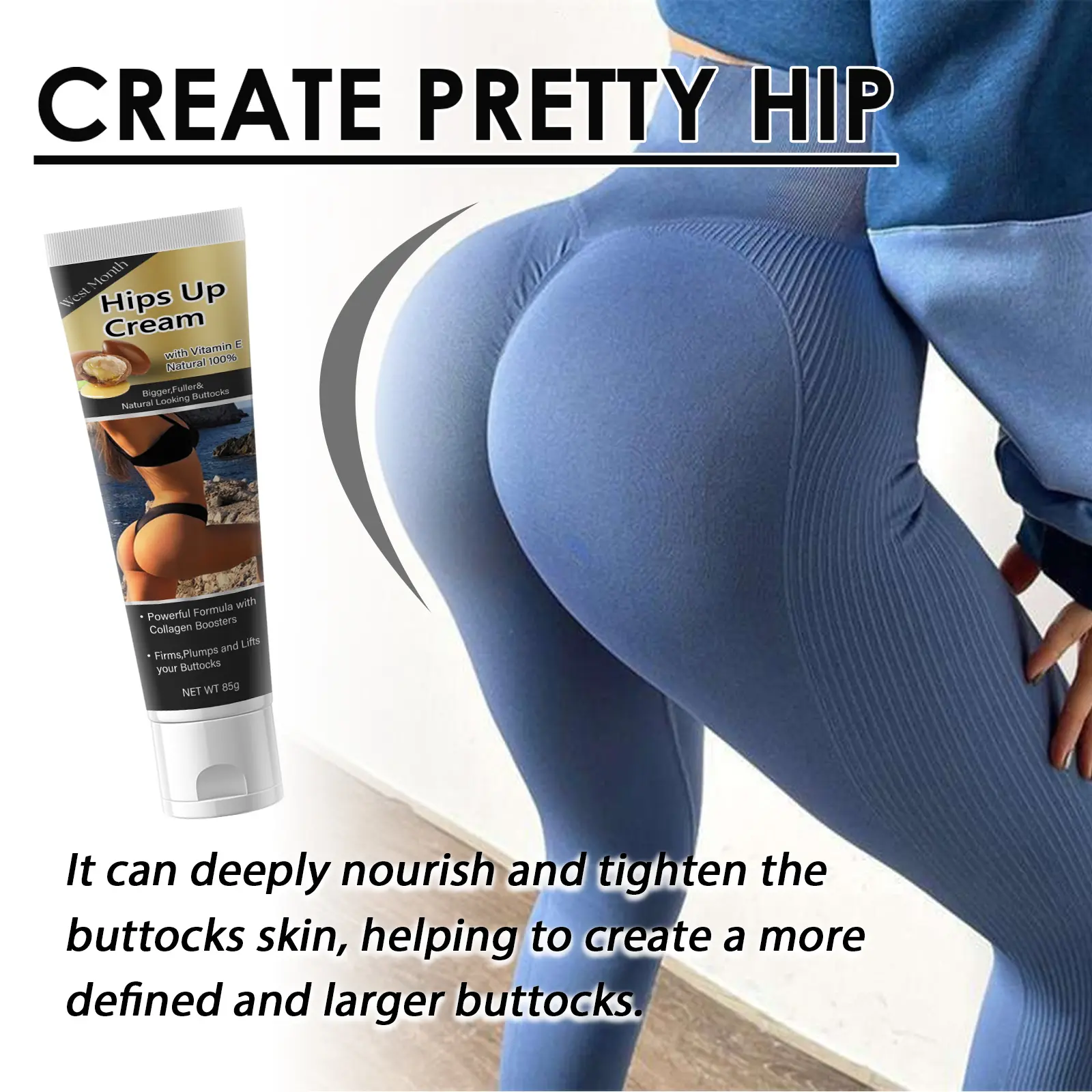 Butt Firming Cream for Moisturizing & Tightening - West&Month 5 butt firming cream moisturize soothe dry skin West Month 089 2225