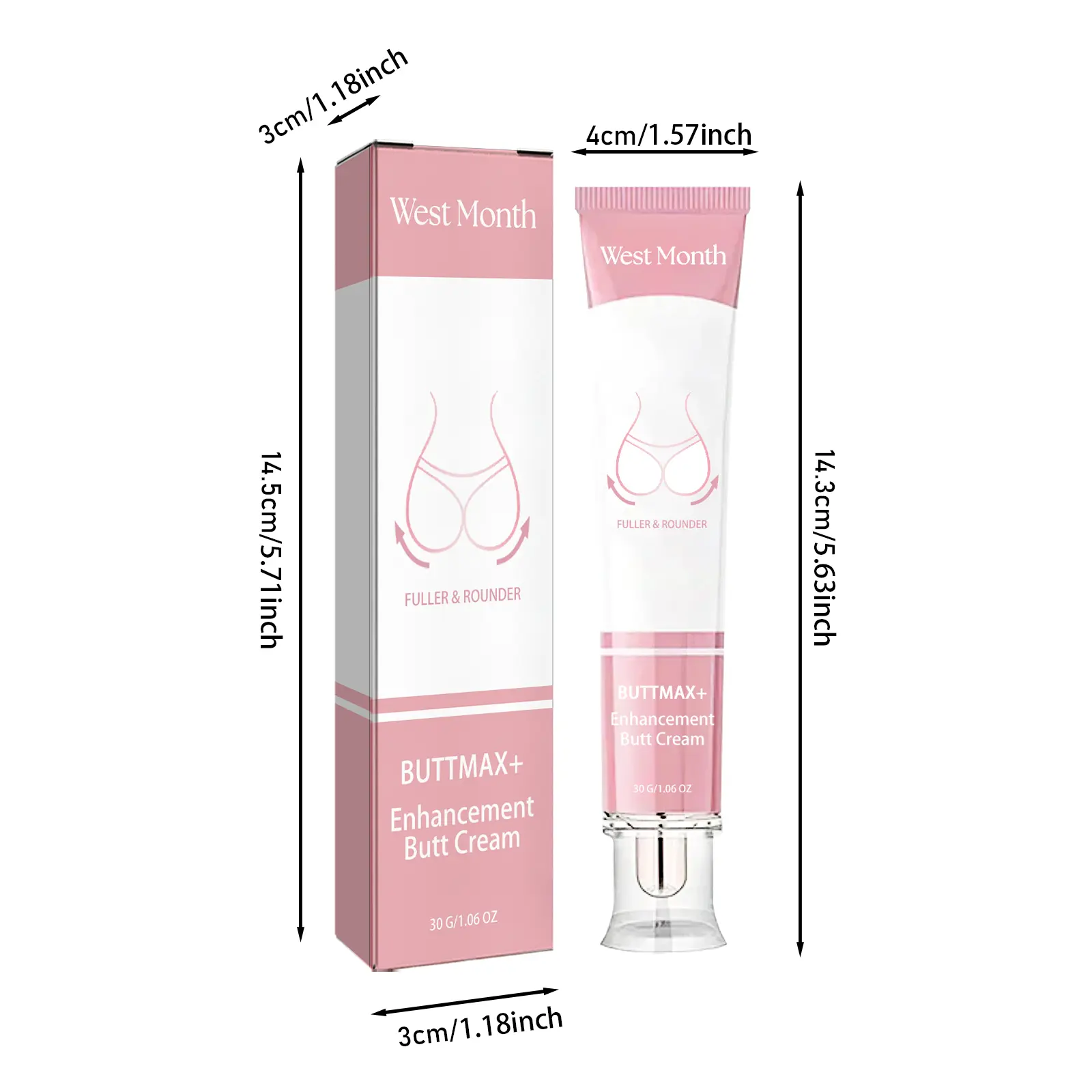Butt Lift Cream for Firming, Toning & Moisturizing - West&Month 1 butt lift cream sculpting firming toning West Month 084 2152