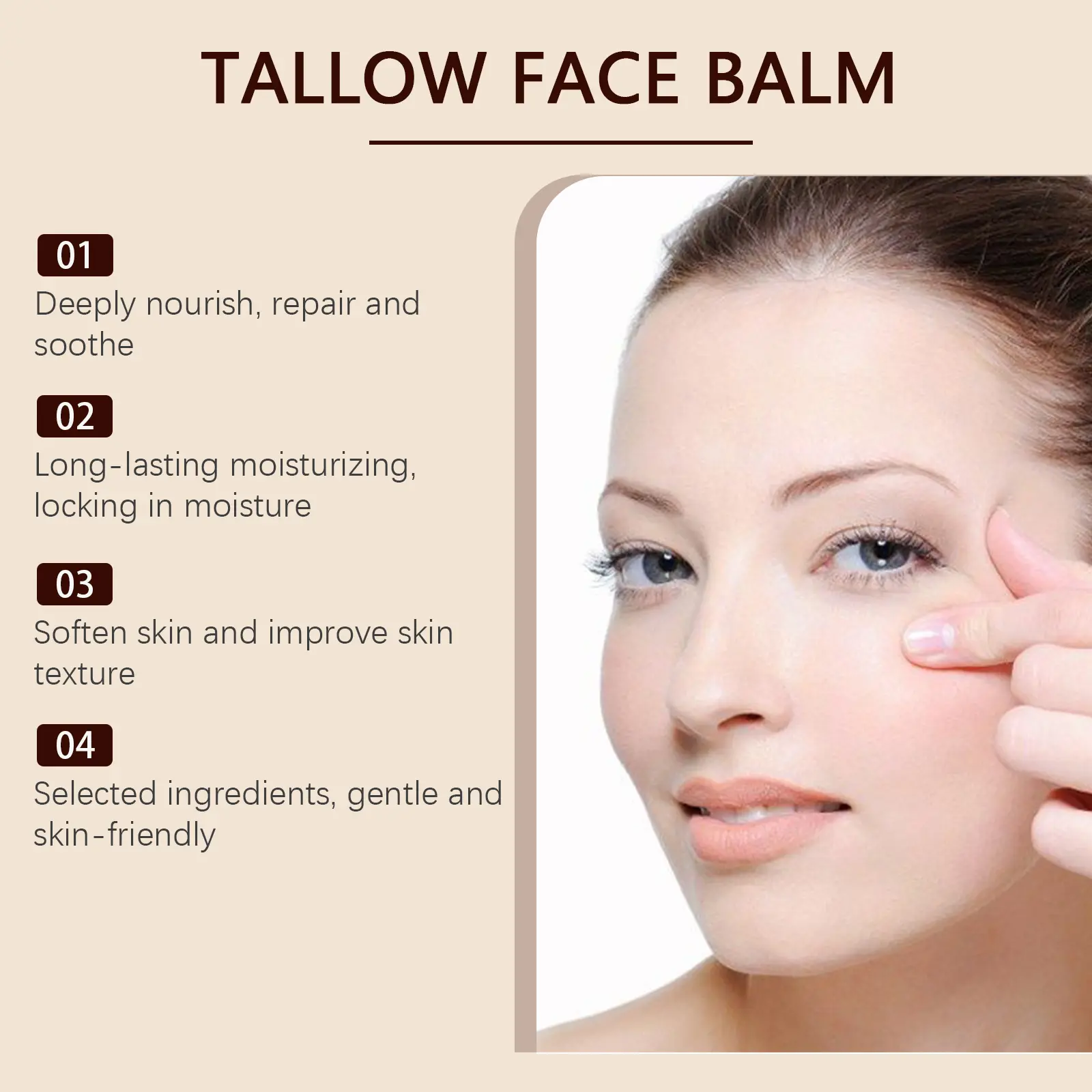 Butter Moisturizing Face Cream with Tallow Formula for Dry Skin - West&Month 5 butter moisturizing cream repair dry face West Month 555 8408