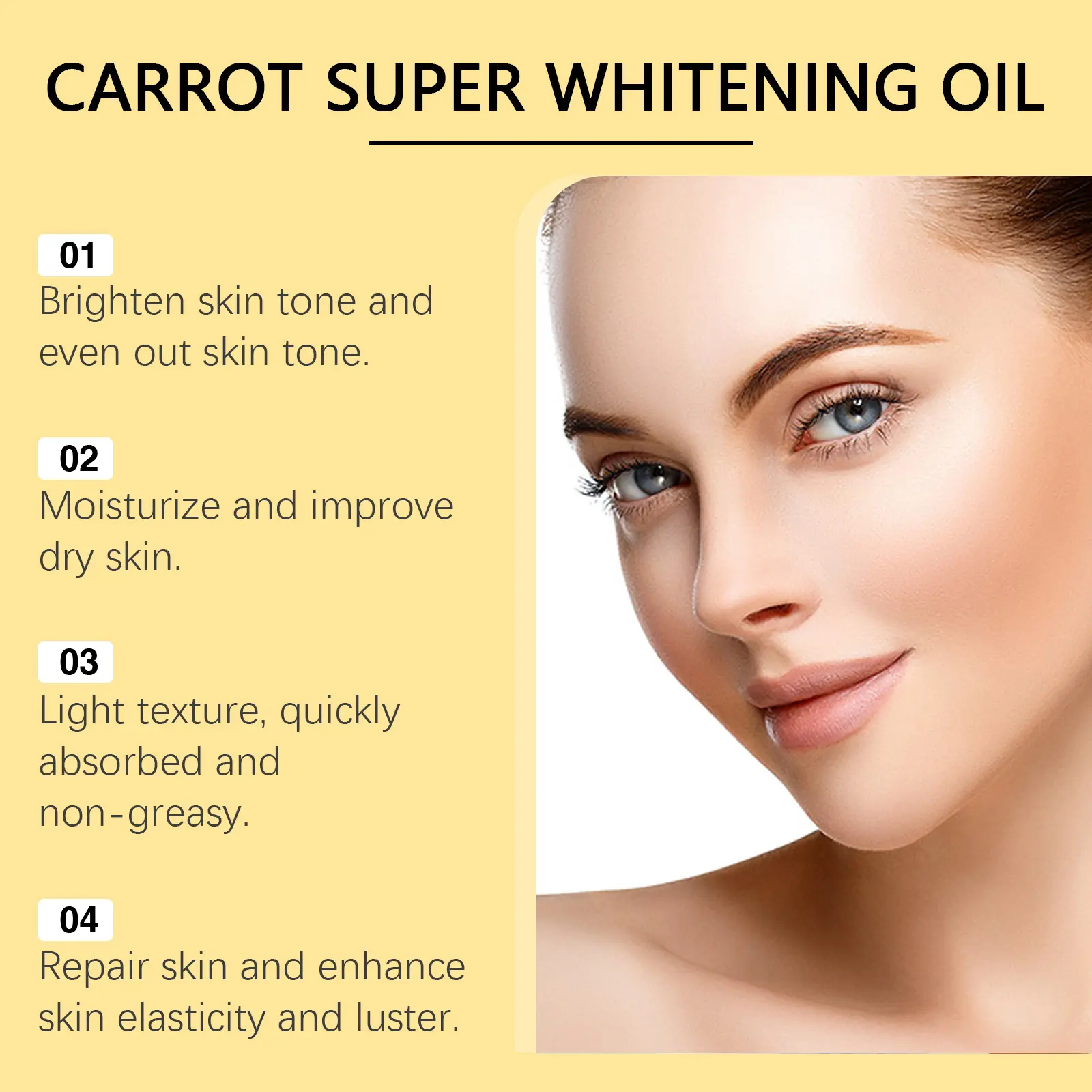 Carrot Body Oil Daily Moisturizer for Delicate Skin - West&Month 4 carrot body whitening oil daily moisturizing West Month 032 1514
