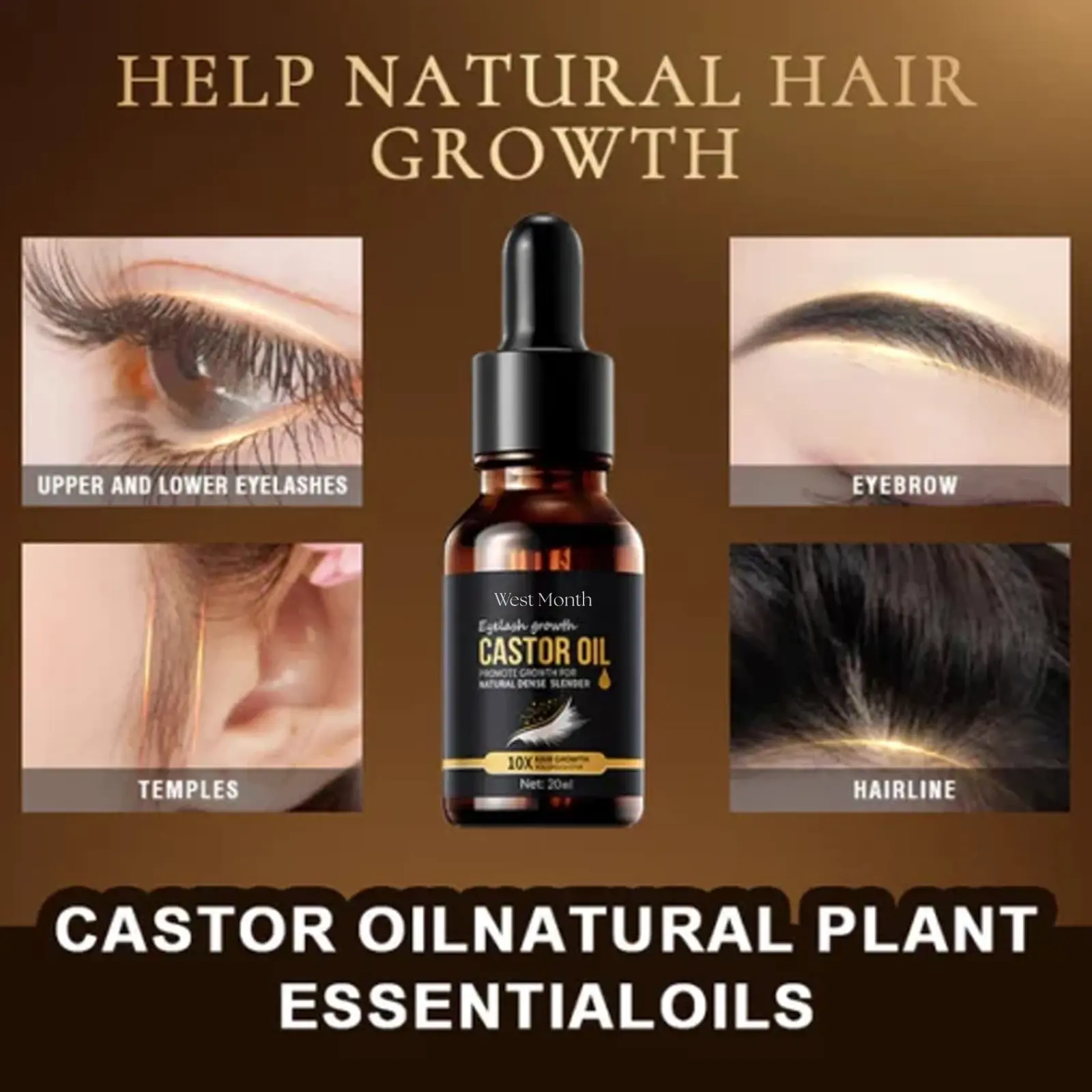 Castor Oil Mascara for Thickening & Curling - West&Month 6 castor oil mascara thicken moisturize curl West Month 325 5202