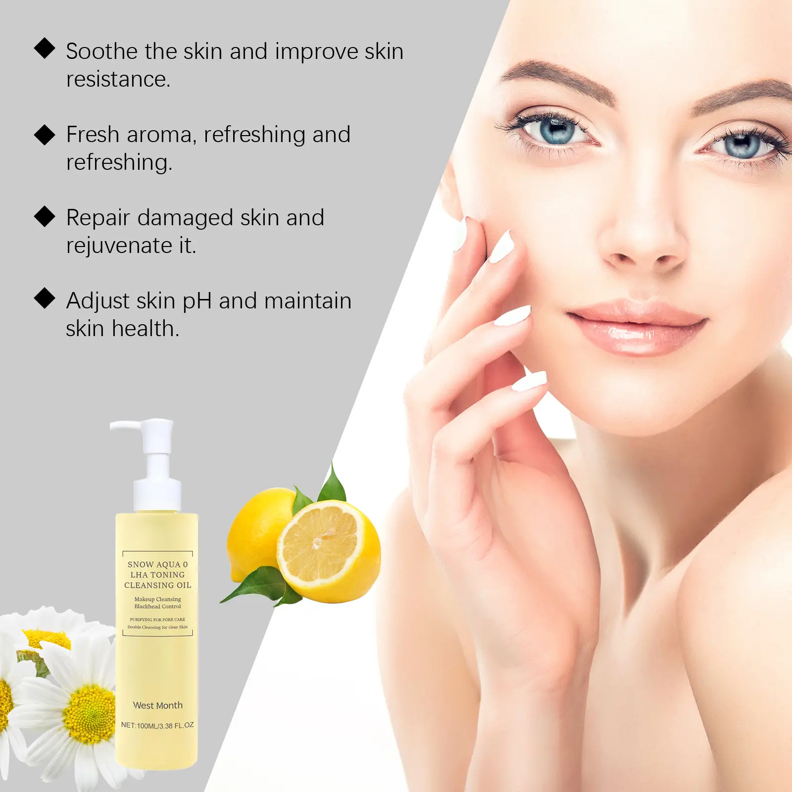Citrus Gentle Cleansing Oil Moisturizing & Pore Cleansing - West&Month 8 citrus cleansing oil care clean pores refresh West Month 245 4212